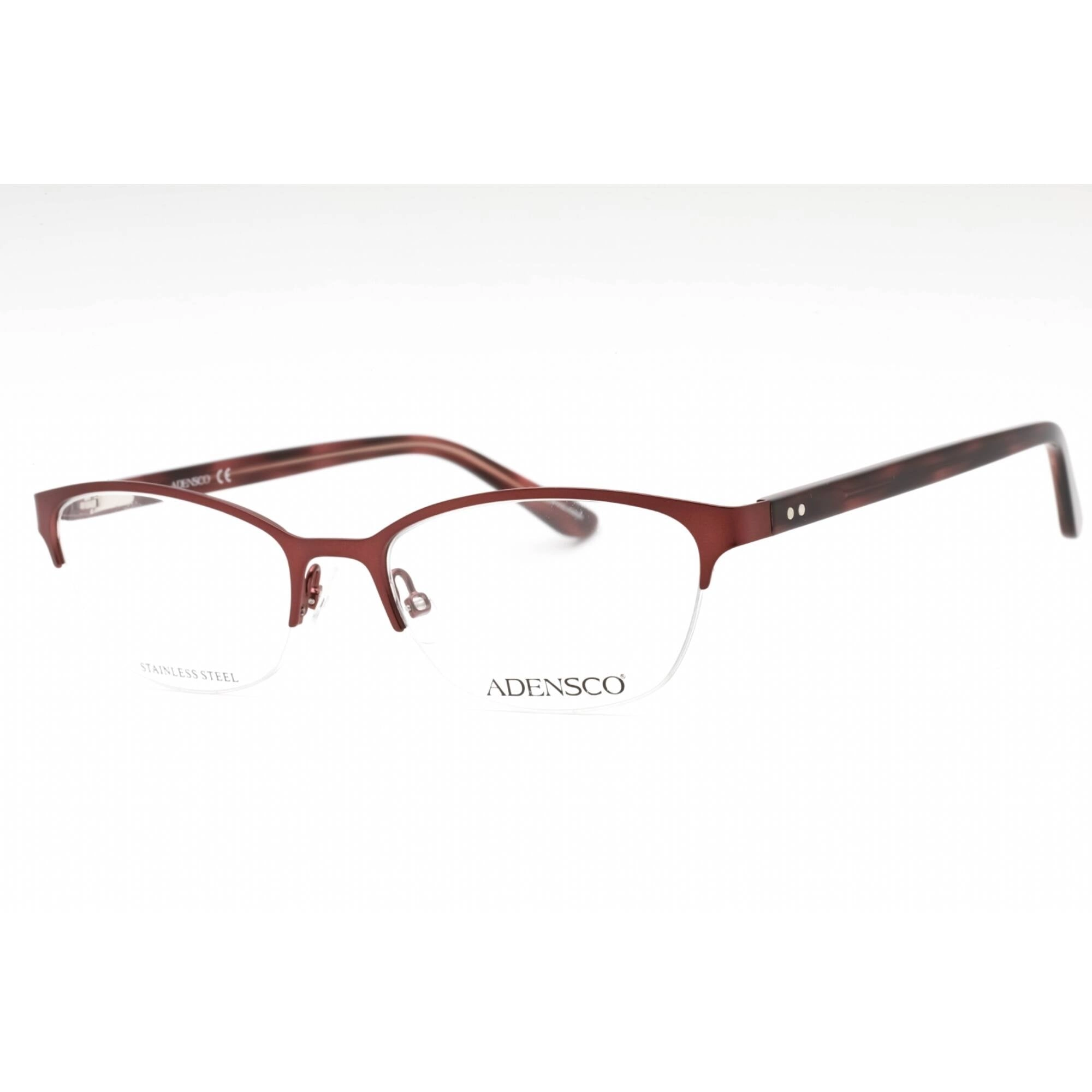 Adensco Women's Eyeglasses - Matte Plum Metal Oval Half Rim Frame | AD 238 0U7I 00