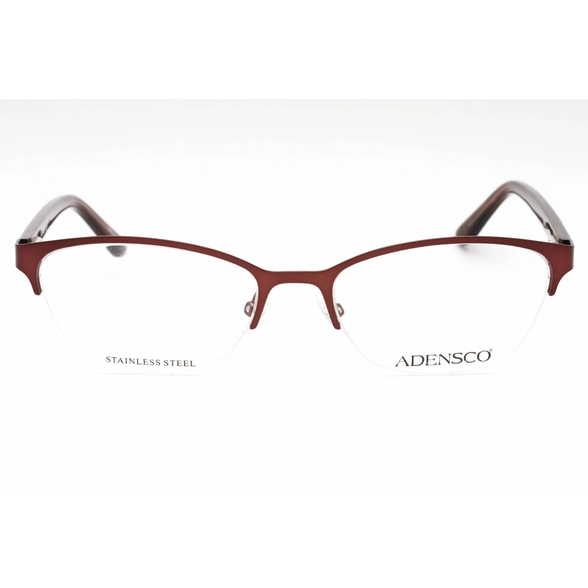 Adensco Women's Eyeglasses - Matte Plum Metal Oval Half Rim Frame | AD 238 0U7I 00