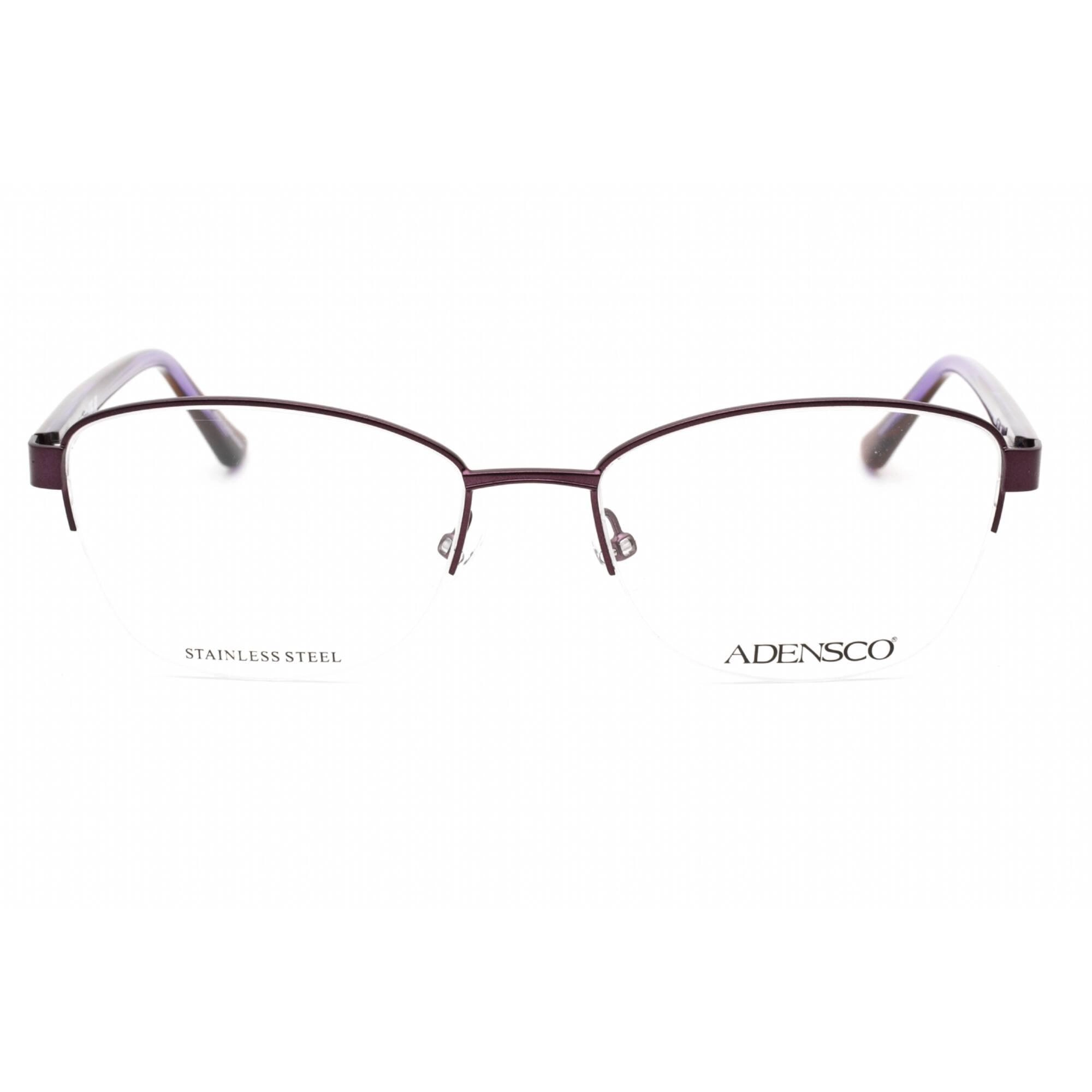 Adensco Women's Eyeglasses - Plum Plastic Half Rim Cat Eye Frame | AD 235 00T7 00
