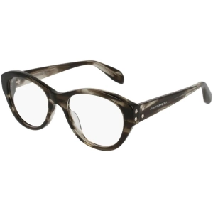 Alexander Mcqueen Women's Eyeglasses - Grey Havana | ALEXANDER MCQUEEN AM0053O 008