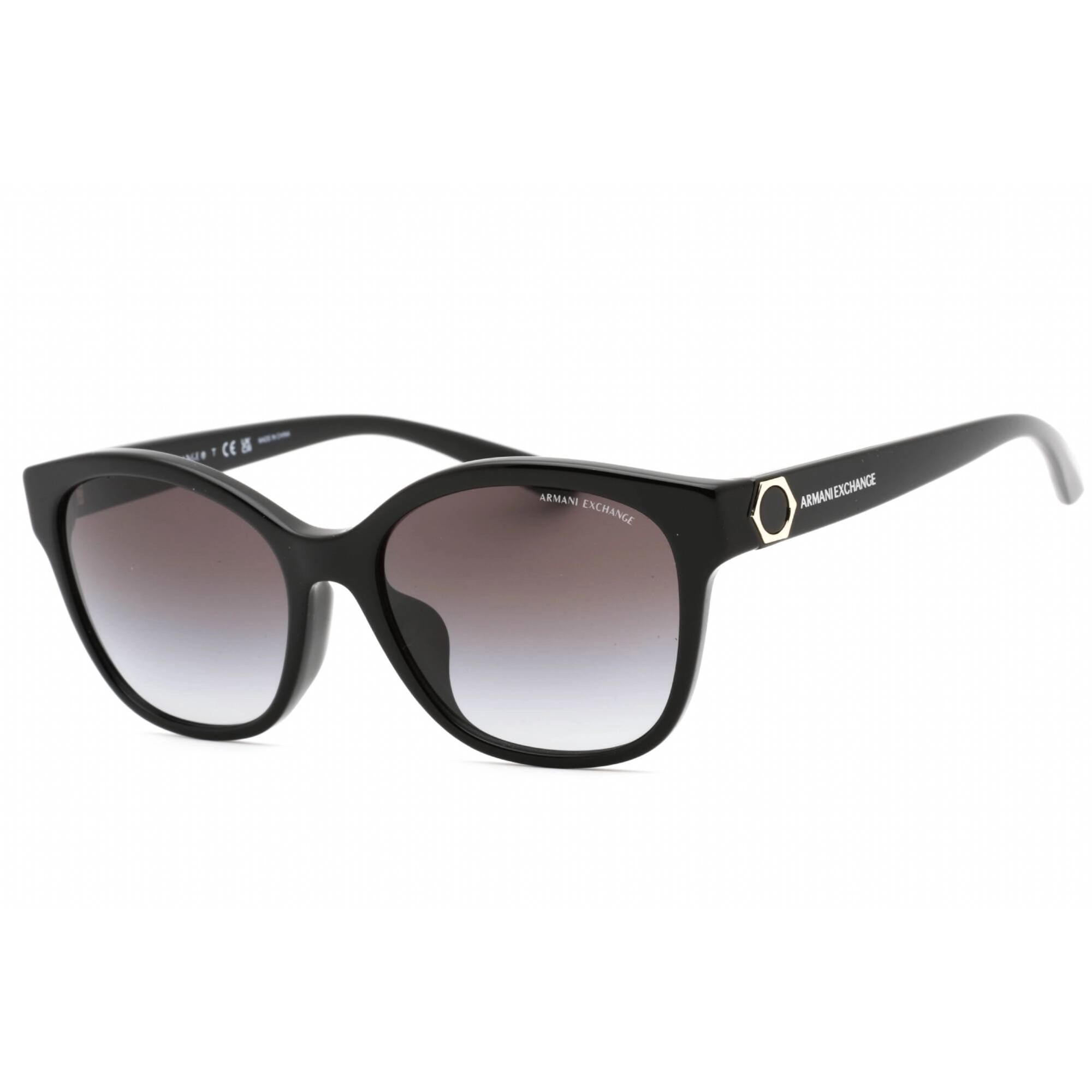 Armani Exchange Women's Sunglasses - Shiny Black Cat Eye Frame | 0AX4127SF 81588G