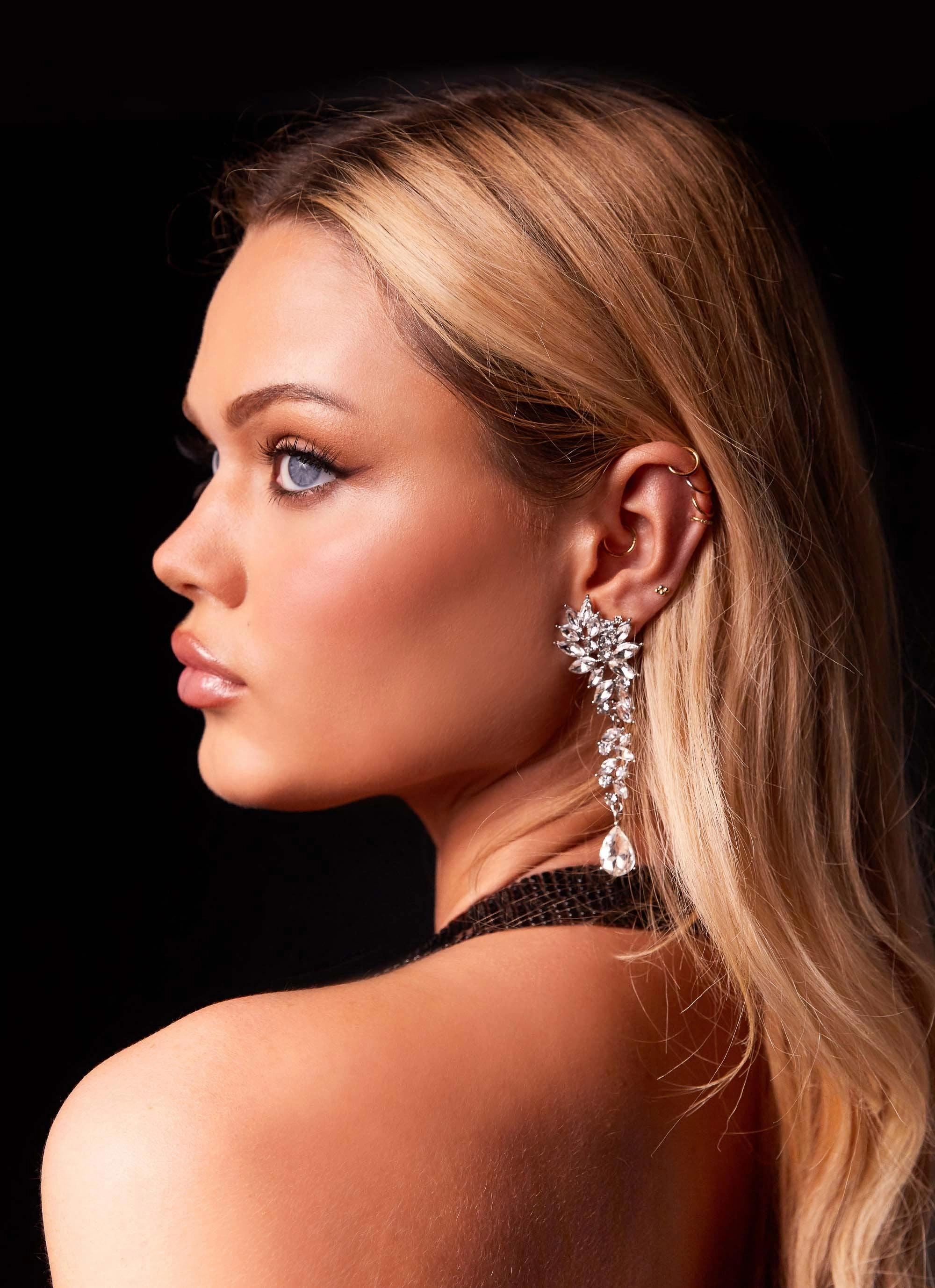 Audacious Diamante Earrings - Silver