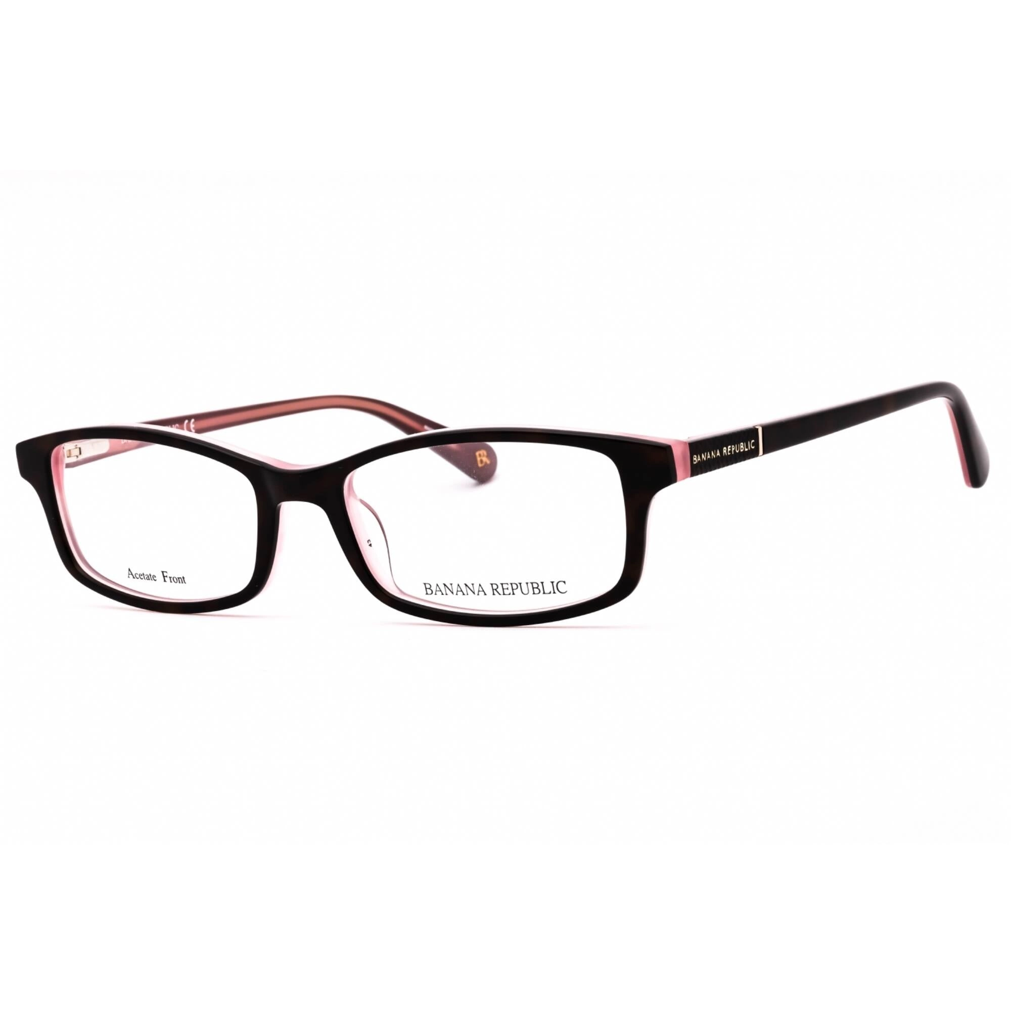 Banana Republic Women's Eyeglasses - Brown Havana Pink Rectangular | BR 215 0S0R 00