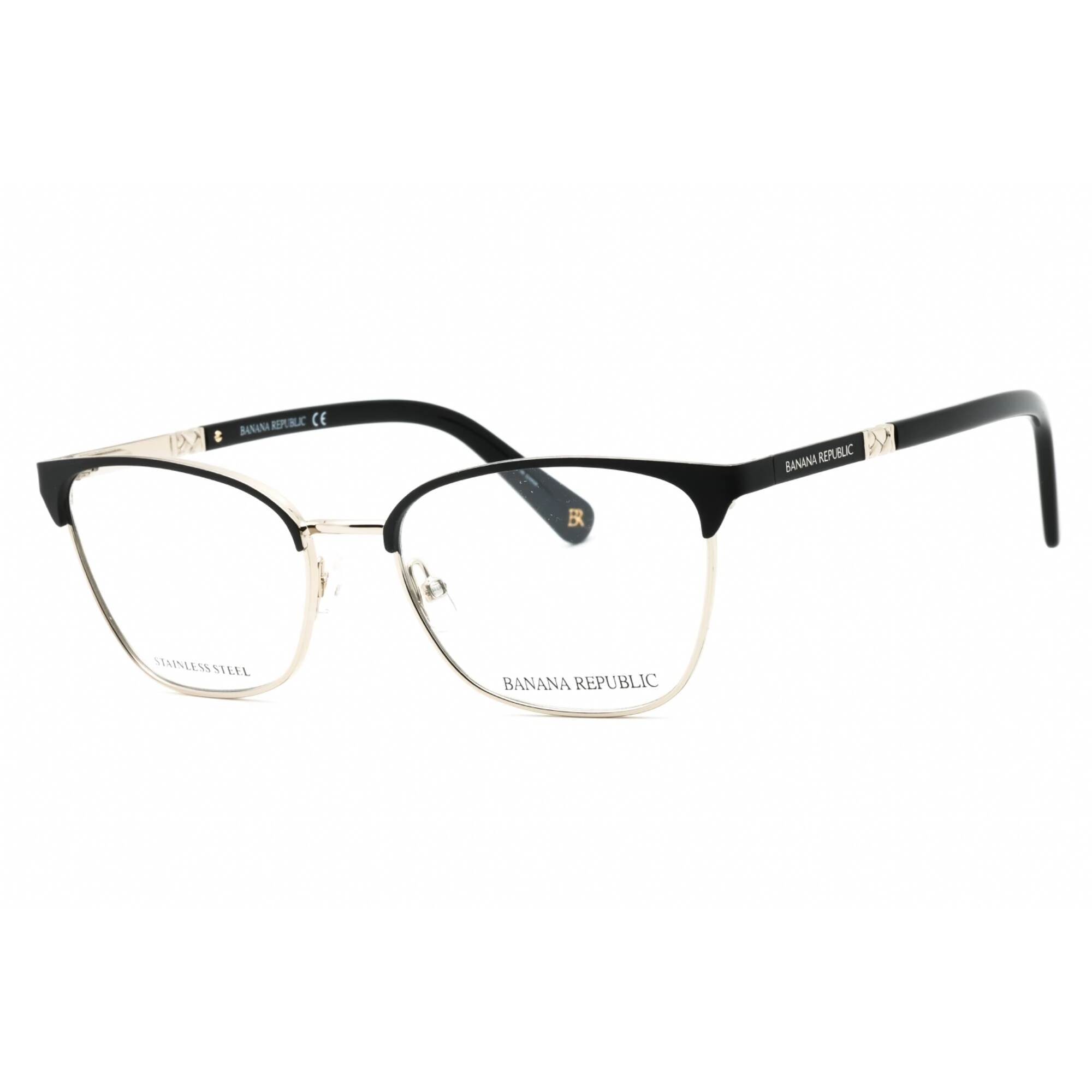Banana Republic Women's Eyeglasses - Matte Black Gold Full Rim Frame | BR 216 0I46 00
