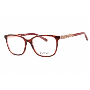 Bebe Women's Eyeglasses - Berry Tortoise Rectangular Shape Frame Clear Lens | BB5176 650