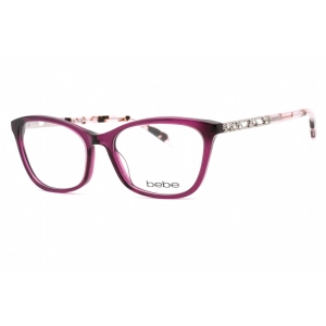 Bebe Women's Eyeglasses - Plum Rectangular Shape Plastic Frame Clear Lens | BB5174 500