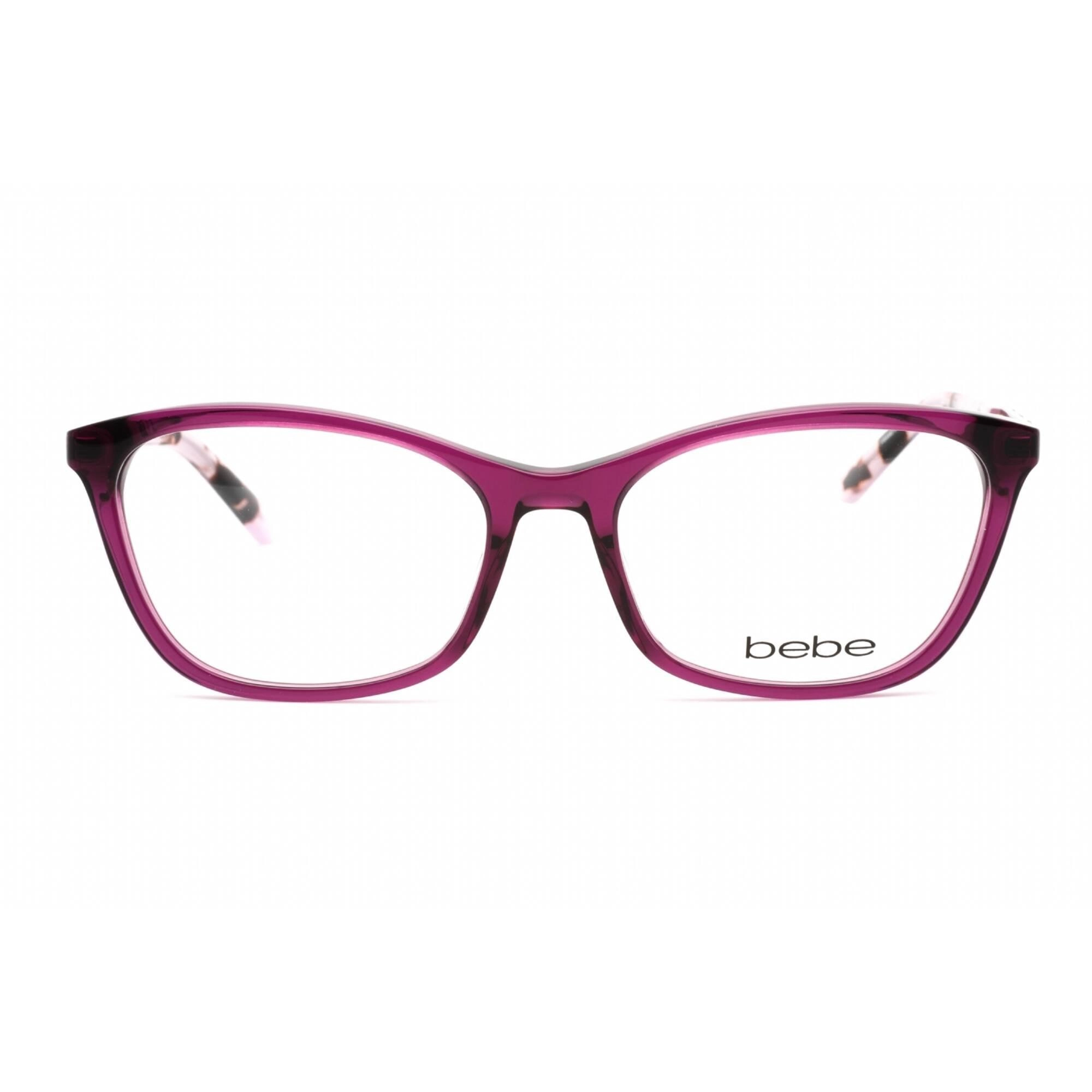 Bebe Women's Eyeglasses - Plum Rectangular Shape Plastic Frame Clear Lens | BB5174 500