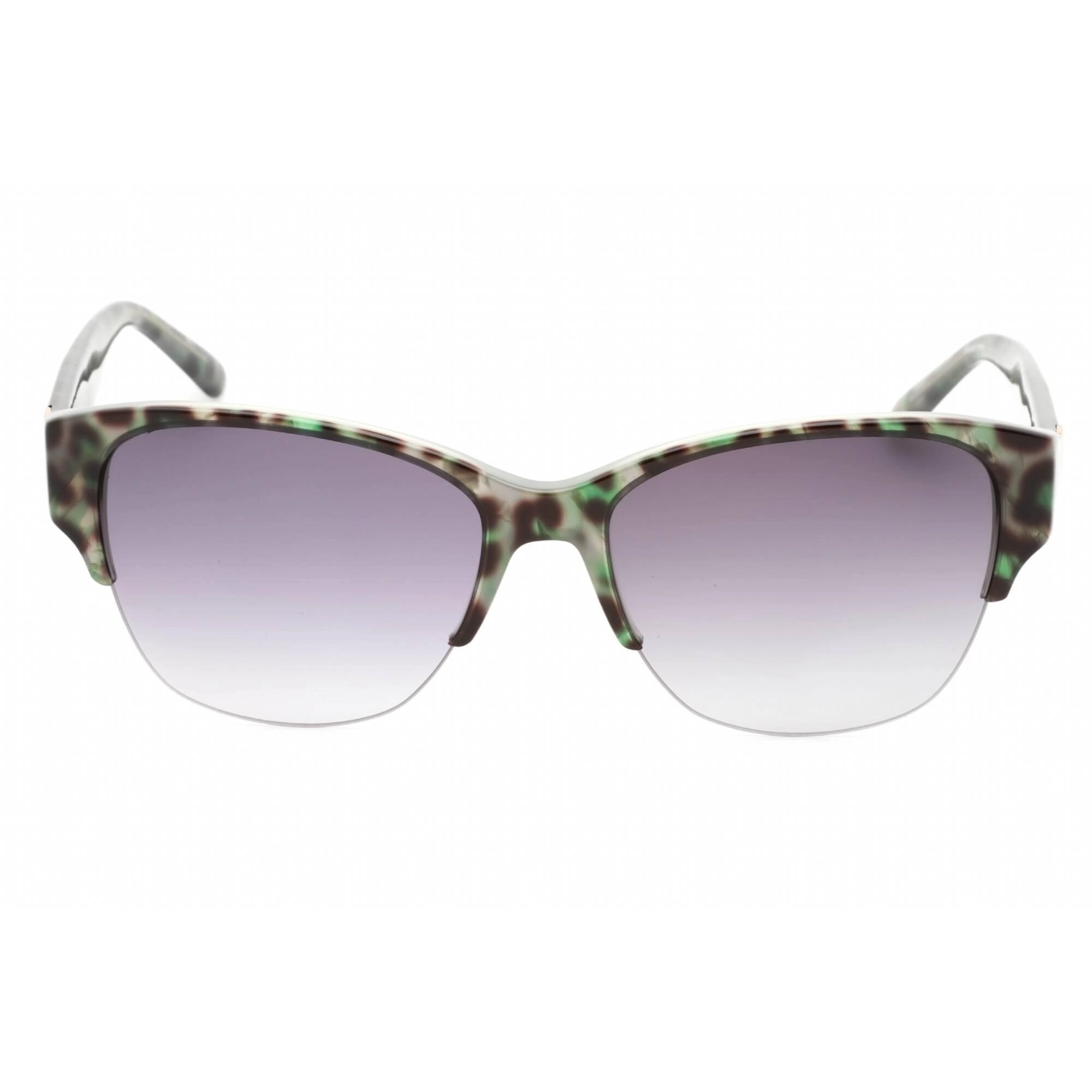 Bebe Women's Sunglasses - Olive Animal Plastic Half Rim Rectangular Frame | BB7196 300