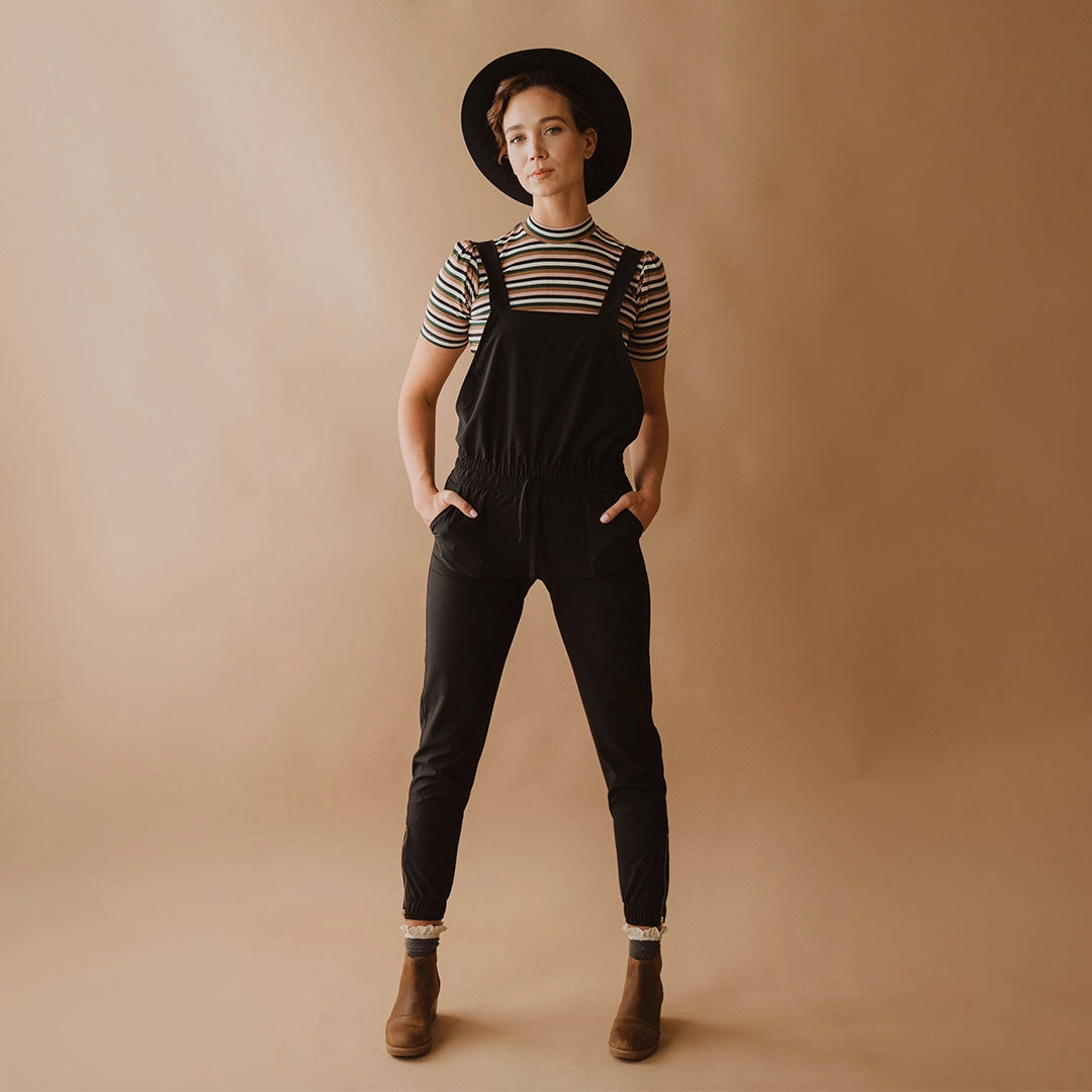 Black Classic Overall Jumpsuit
