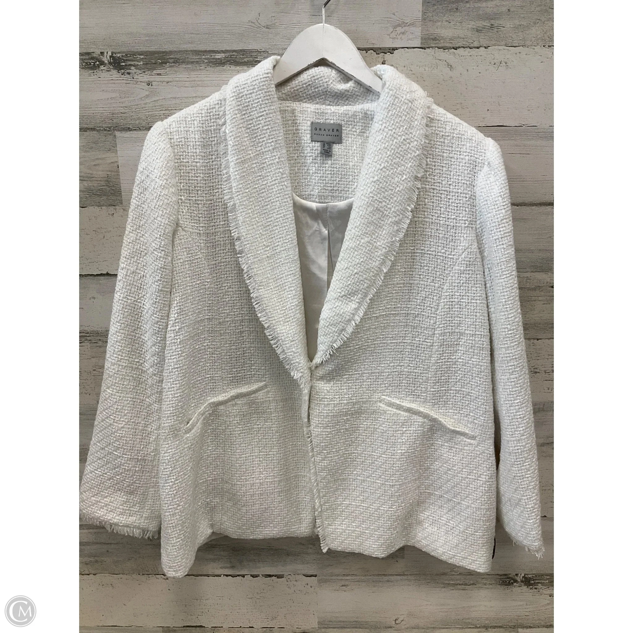 Blazer By Susan Graver In White, Size: 18