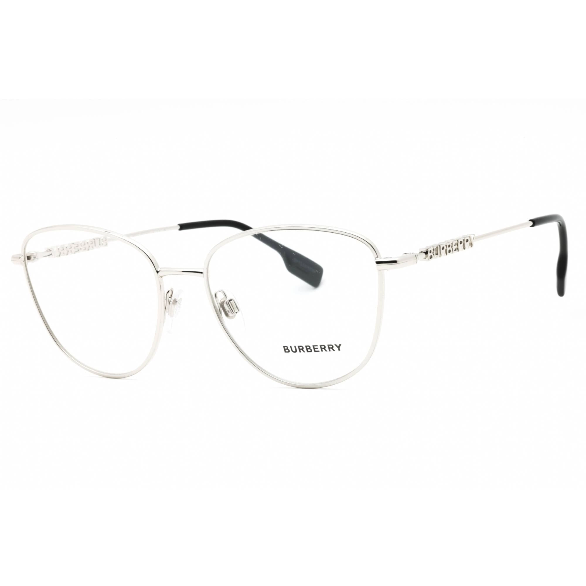 Burberry Women's Eyeglasses - Silver Metal Full Rim Cat Eye Shape Frame| 0BE1376 1005