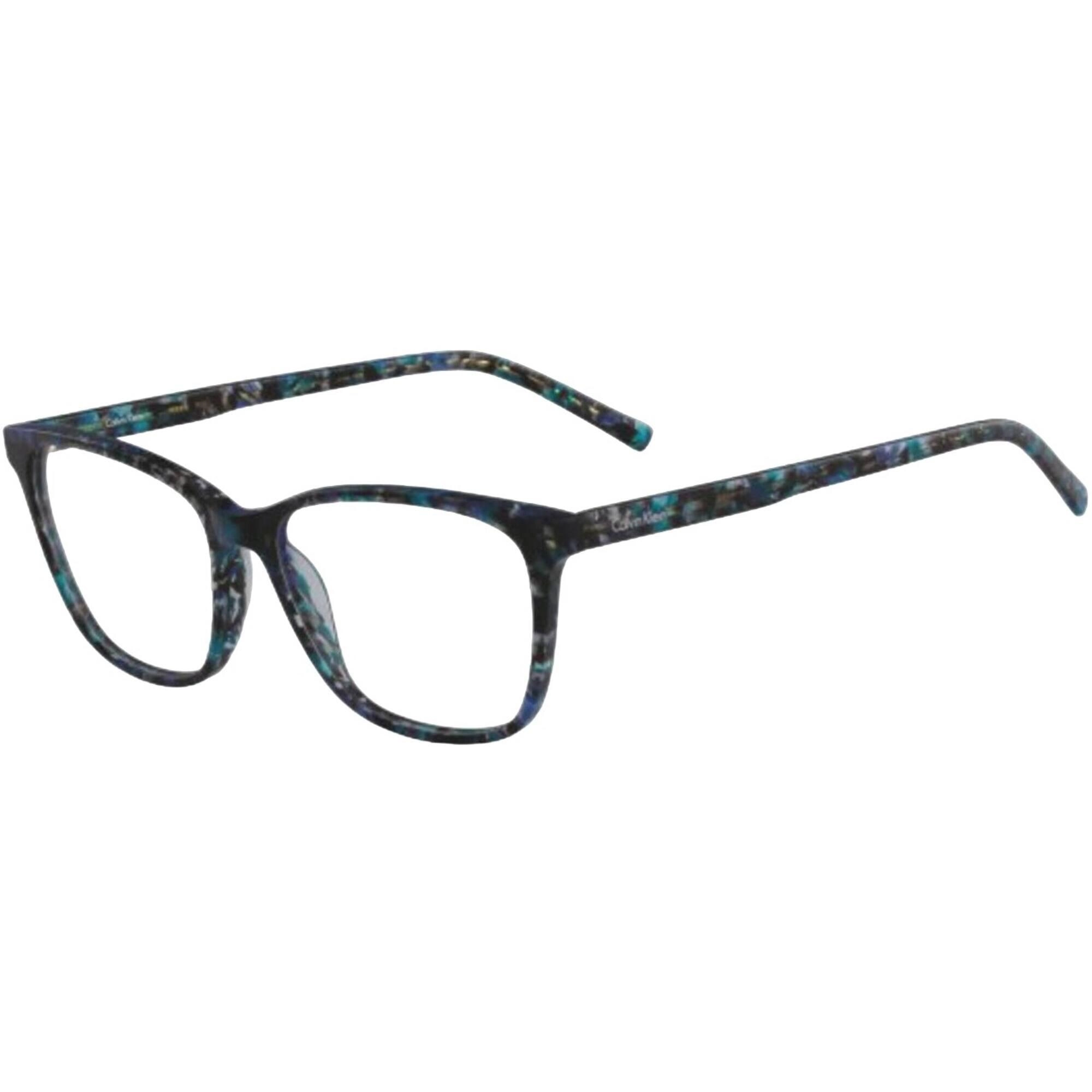 Calvin Klein Women's Eyeglasses - Blue Marble Plastic Square | CALVIN KLEIN 6010 432