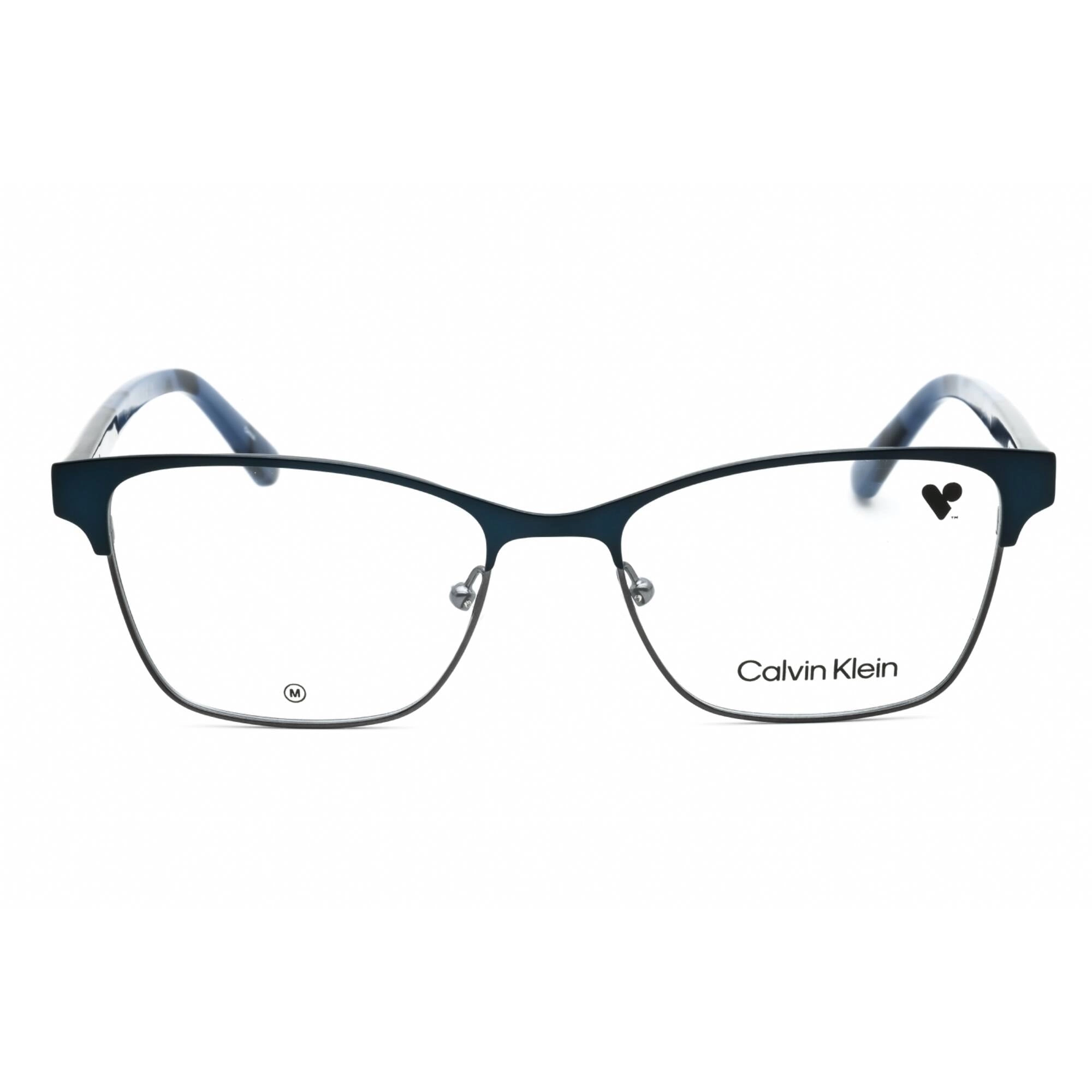 Calvin Klein Women's Eyeglasses - Blue Metal Cat Eye Full Rim Frame | CK23107 414