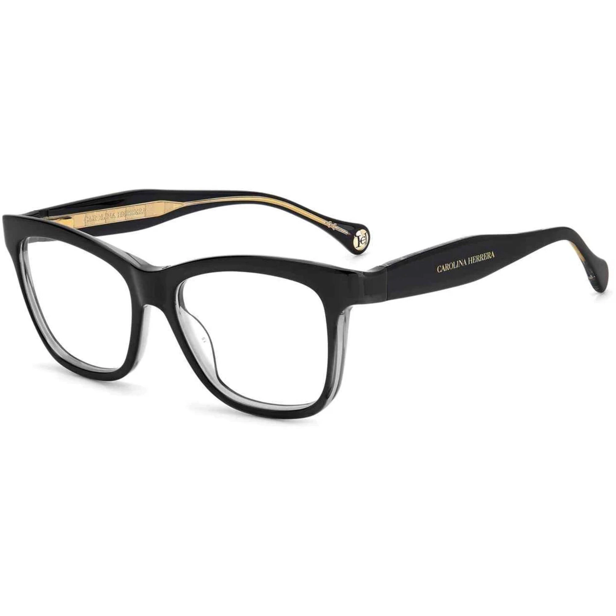 Carolina Herrera Women's Eyeglasses - Black Grey Acetate Cat Eye Frame | CH 0016 008A