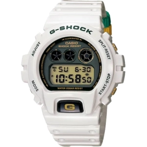 Casio Men's Watch - G-Shock Alarm White Resin Strap Digital Quartz Dive | DW-6900R-7