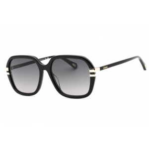 Chloe Women's Sunglasses - Black Square Full Rim Plastic Frame Grey Lens | CH0204S 001