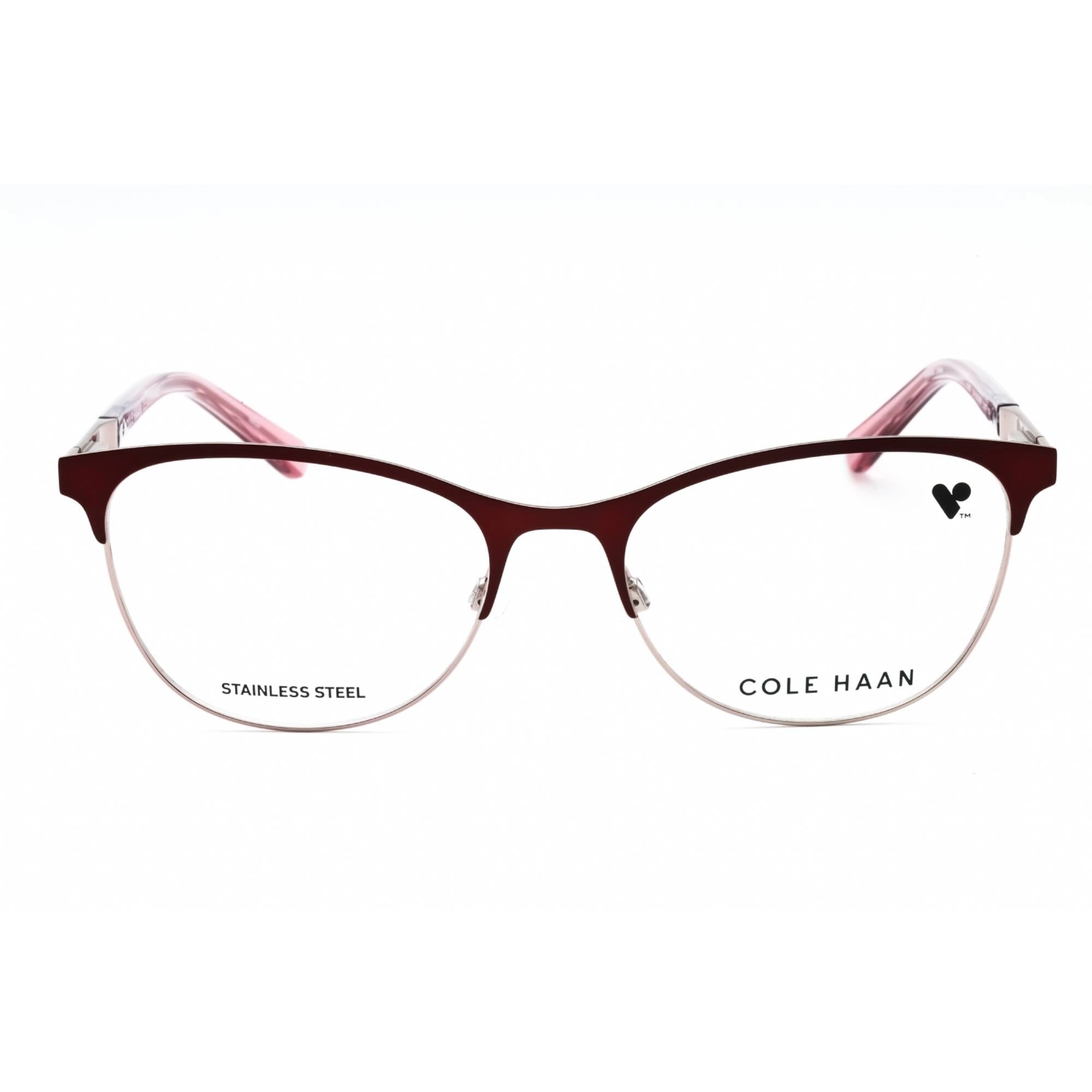 Cole Haan Women's Eyeglasses - Burgundy Metal Full Rim Cat Eye Frame | CH5051 604