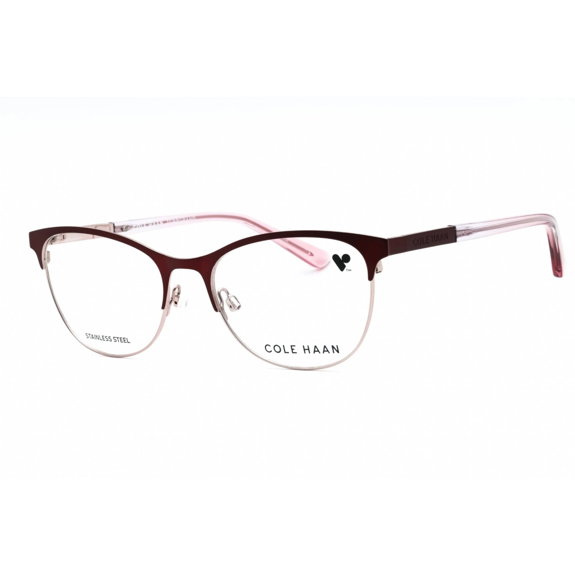 Cole Haan Women's Eyeglasses - Burgundy Metal Full Rim Cat Eye Frame | CH5051 604
