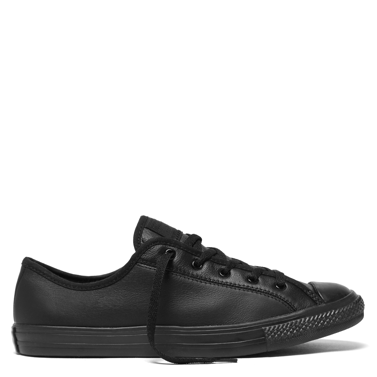 CONVERSE WOMEN'S CHUCK TAYLOR ALL STAR DAINTY LOW TOP TRIPLE BLACK LEATHER SHOE