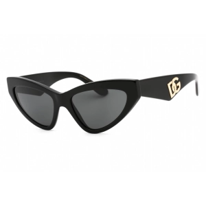 Dolce & Gabbana Women's Sunglasses - Black Cat Eye Frame Grey Lens | 0DG4439 501/87