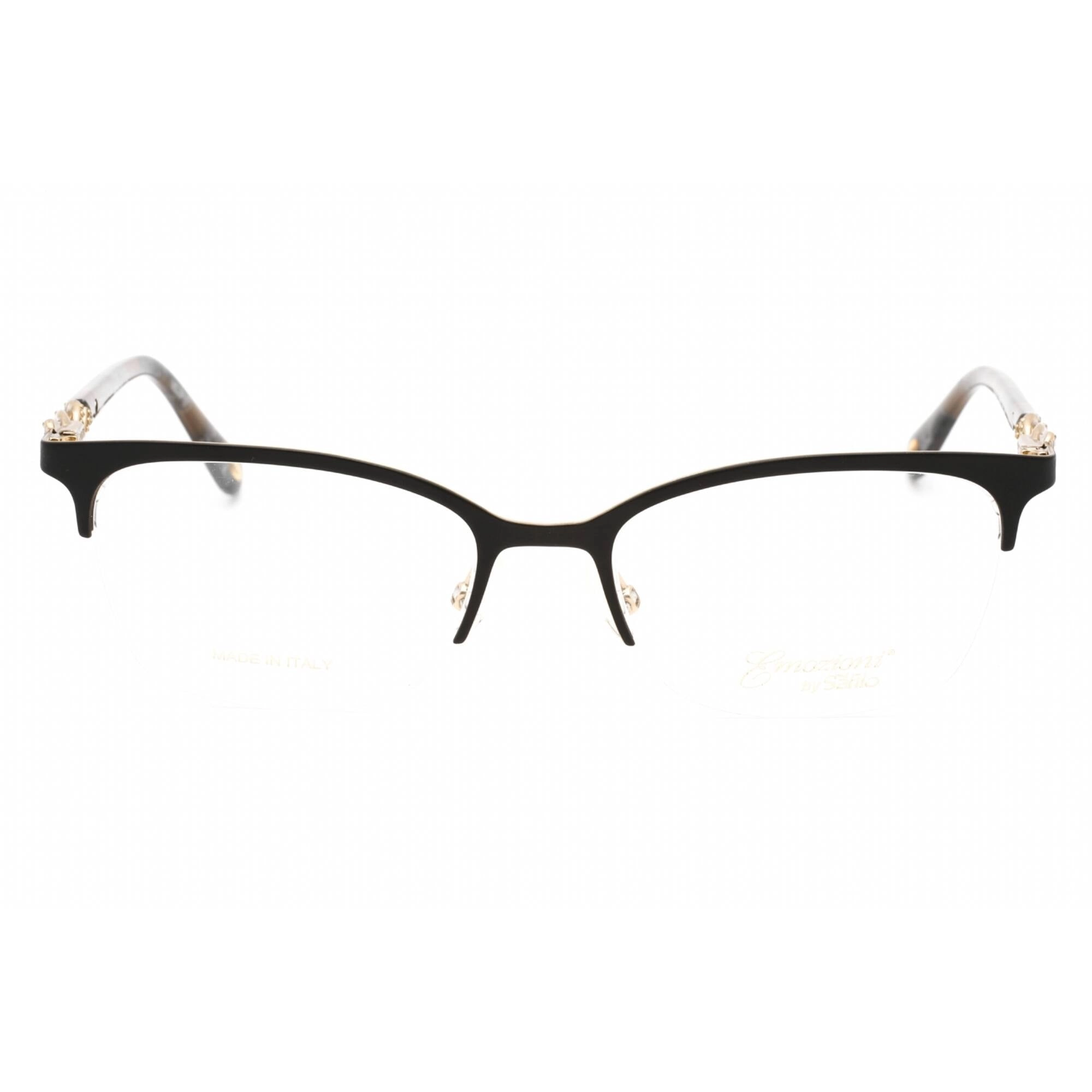 Emozioni Women's Eyeglasses - Matte Black Gold Cat Eye Full Rim | EM 4412 0I46 00