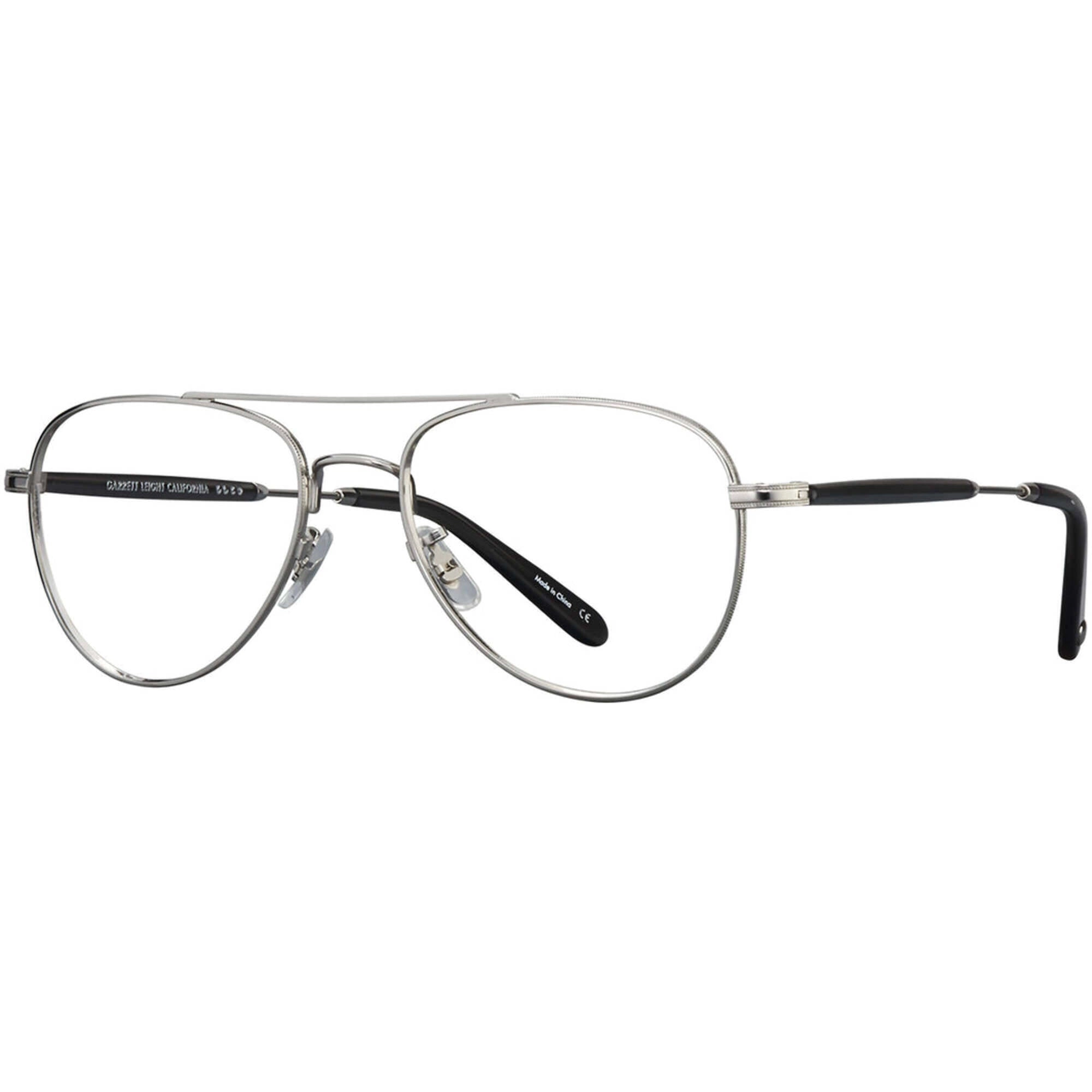 Garrett Leight Women's Eyeglasses - Silver-Grey Crystal Pilot Frame | LINNIE SV-GCR