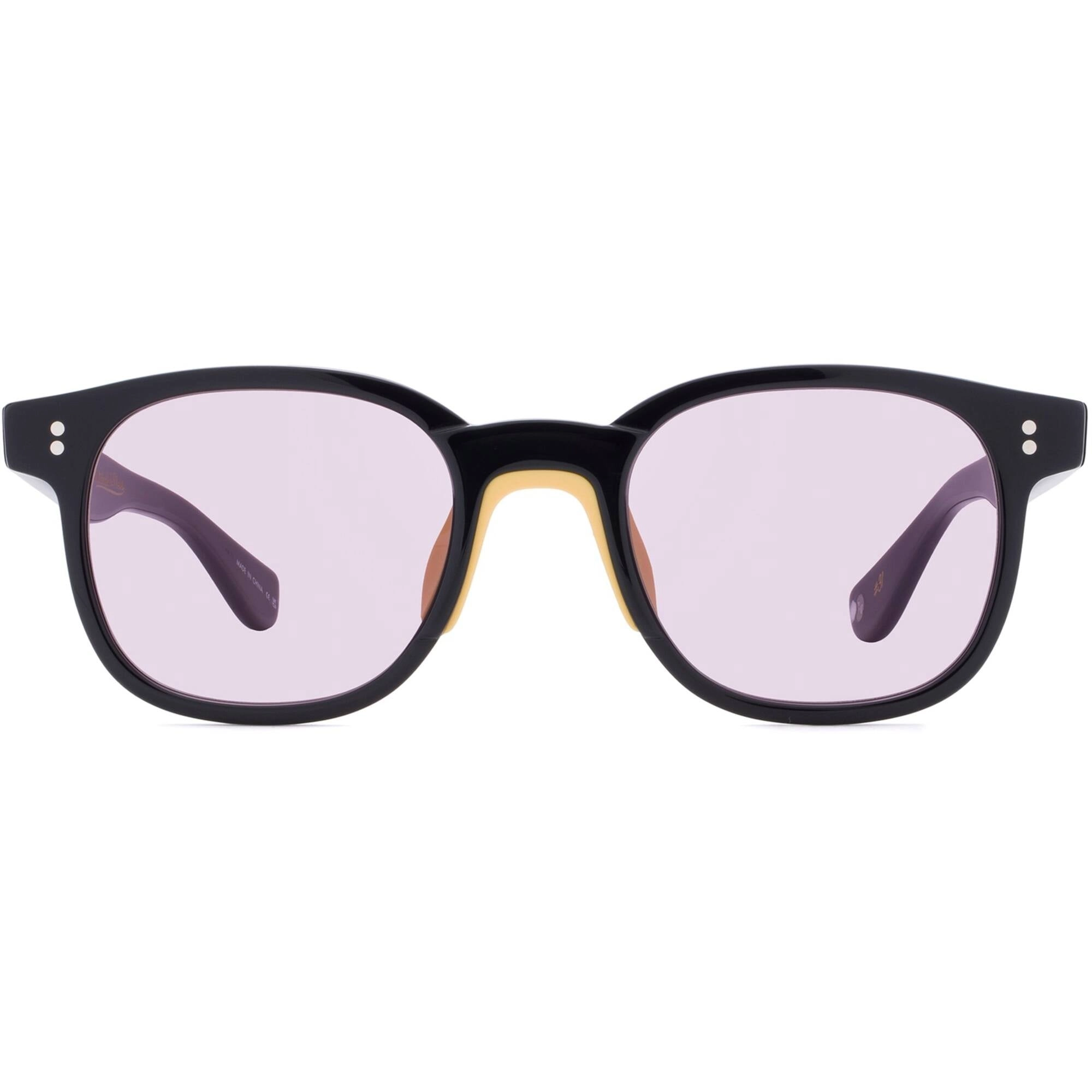 Garrett Leight Women's Sunglasses - Black Oval Frame Plum Lens | MICHELL & NESS BK/PLU