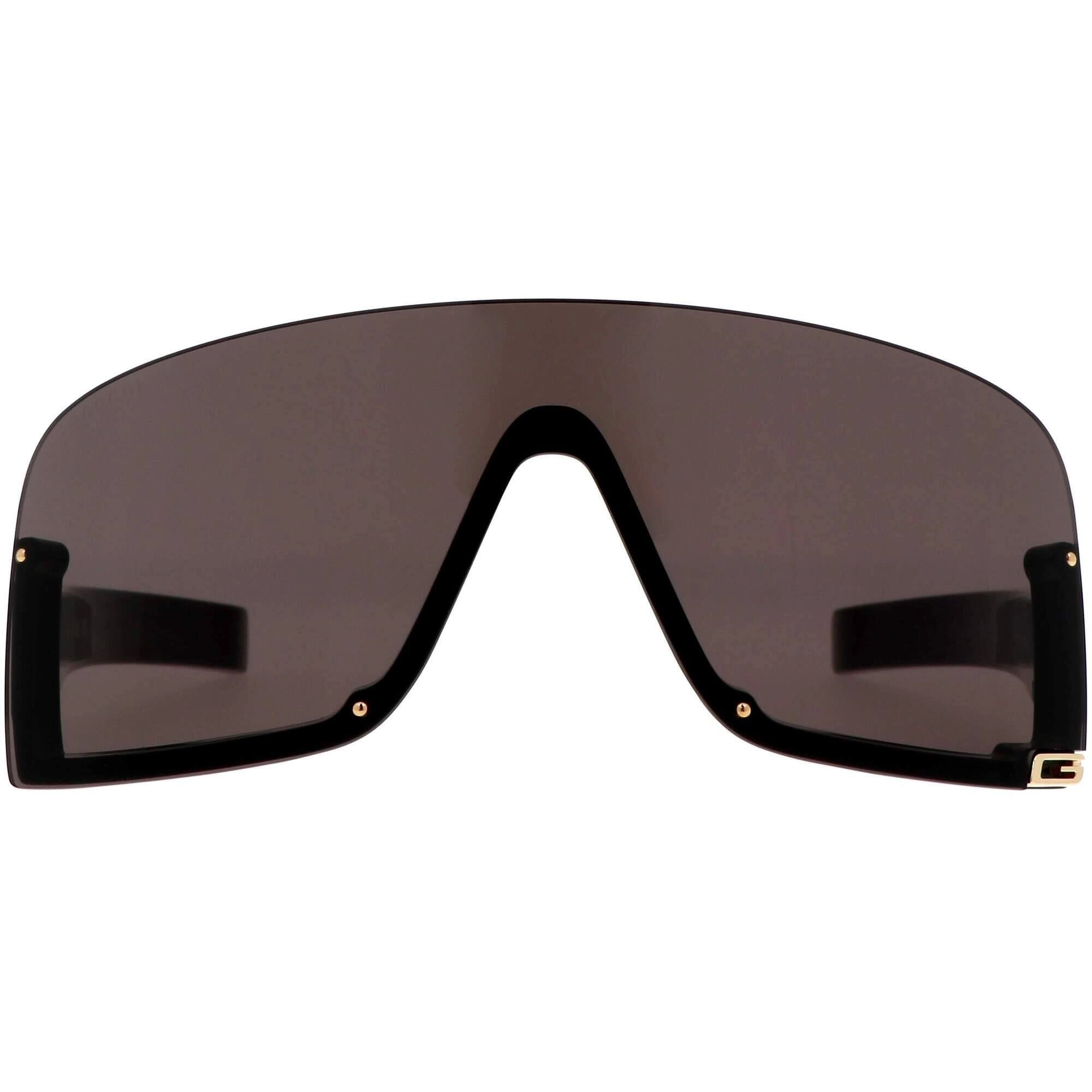 Gucci Women's Sunglasses - Black Plastic Rimless Shield Frame Grey Lens | GG1637S 003