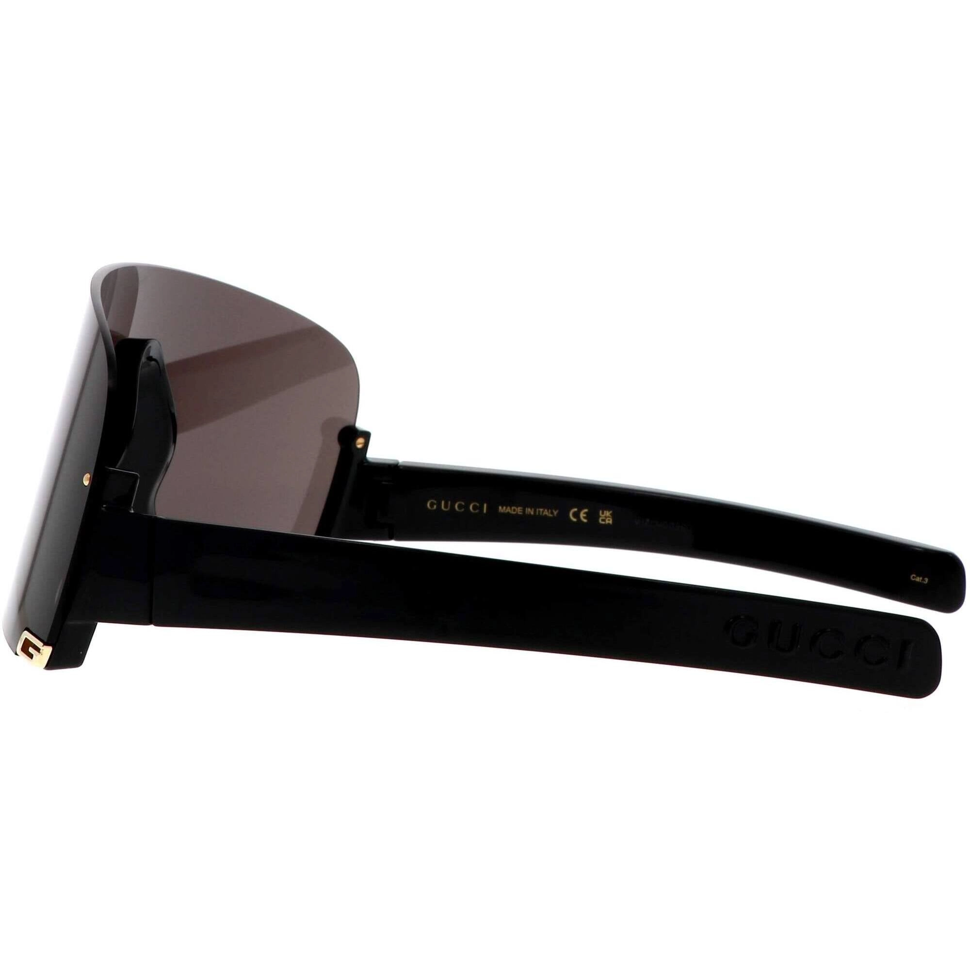 Gucci Women's Sunglasses - Black Plastic Rimless Shield Frame Grey Lens | GG1637S 003
