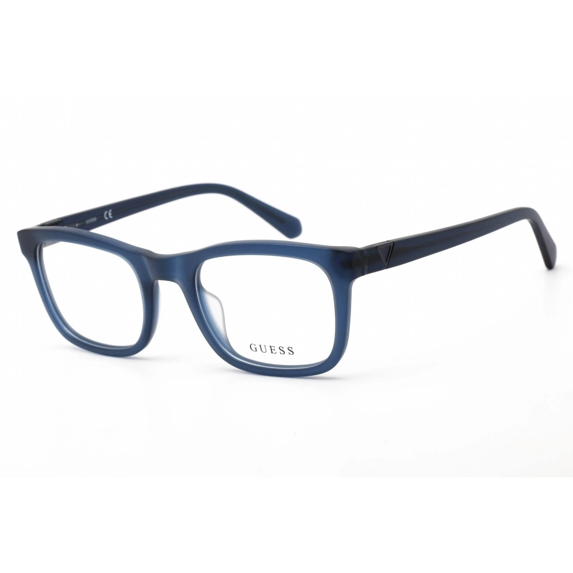 Guess Women's Eyeglasses - Clear Lens Matte Blue Plastic Square Frame | GU50002 091