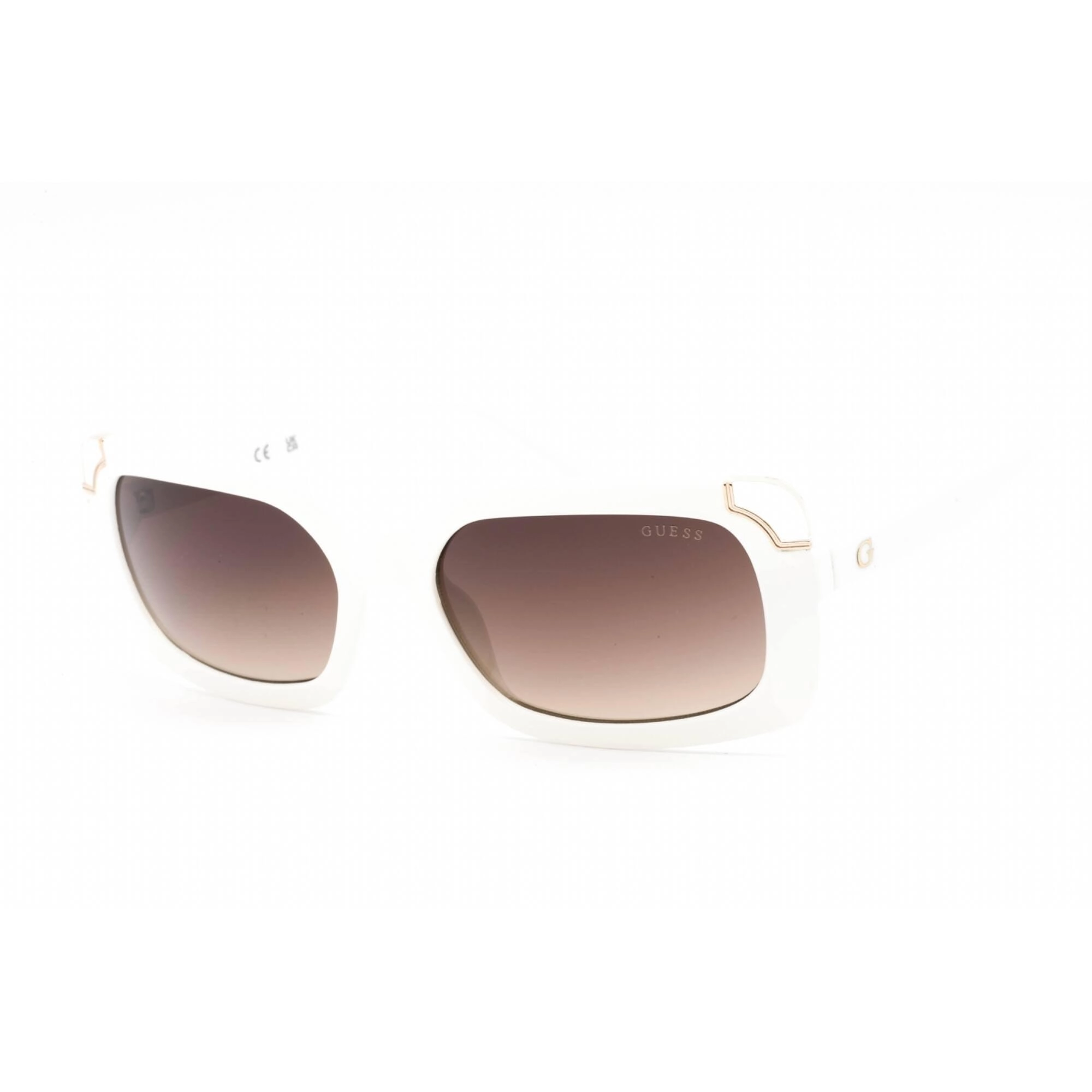 Guess Women's Sunglasses - Full Rim Ivory Plastic Rectangular Shape Frame | GU7841 25F