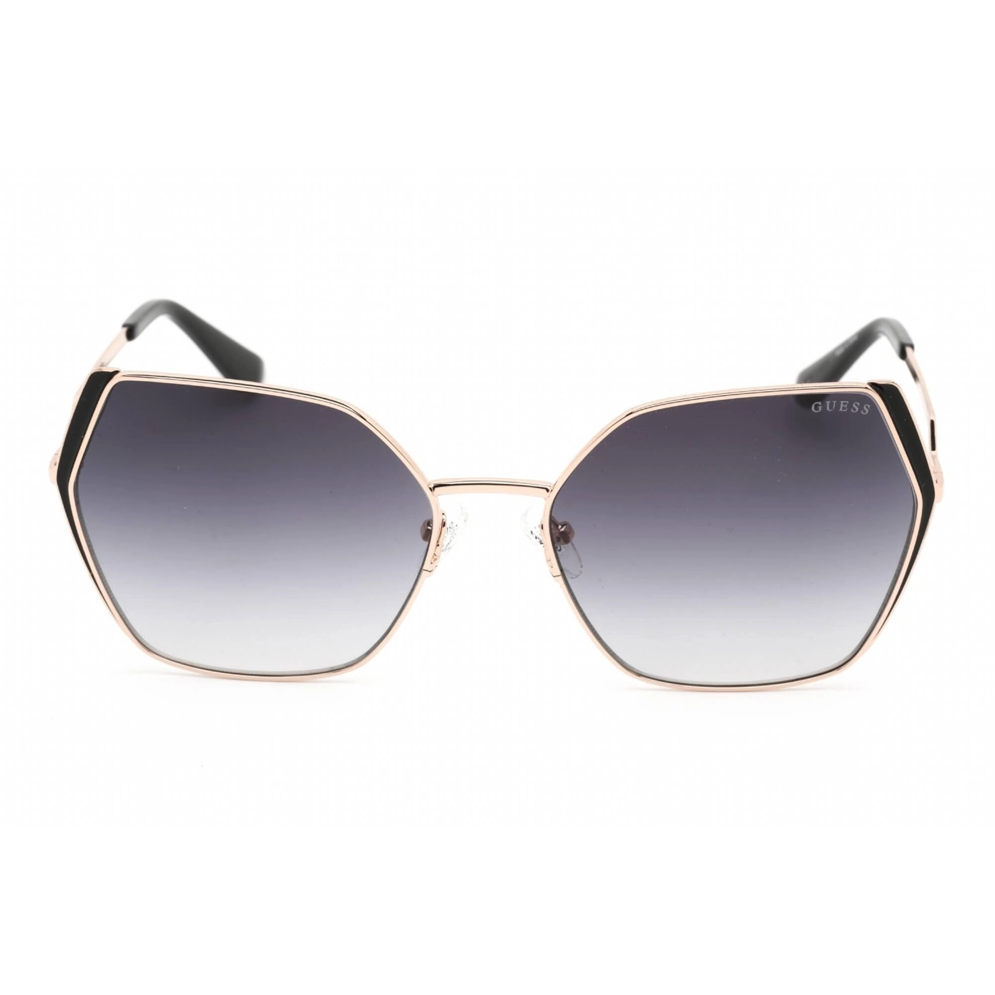 Guess Women's Sunglasses - Full Rim Shiny Rose Gold Metal Cat Eye Frame | GU7843 28B