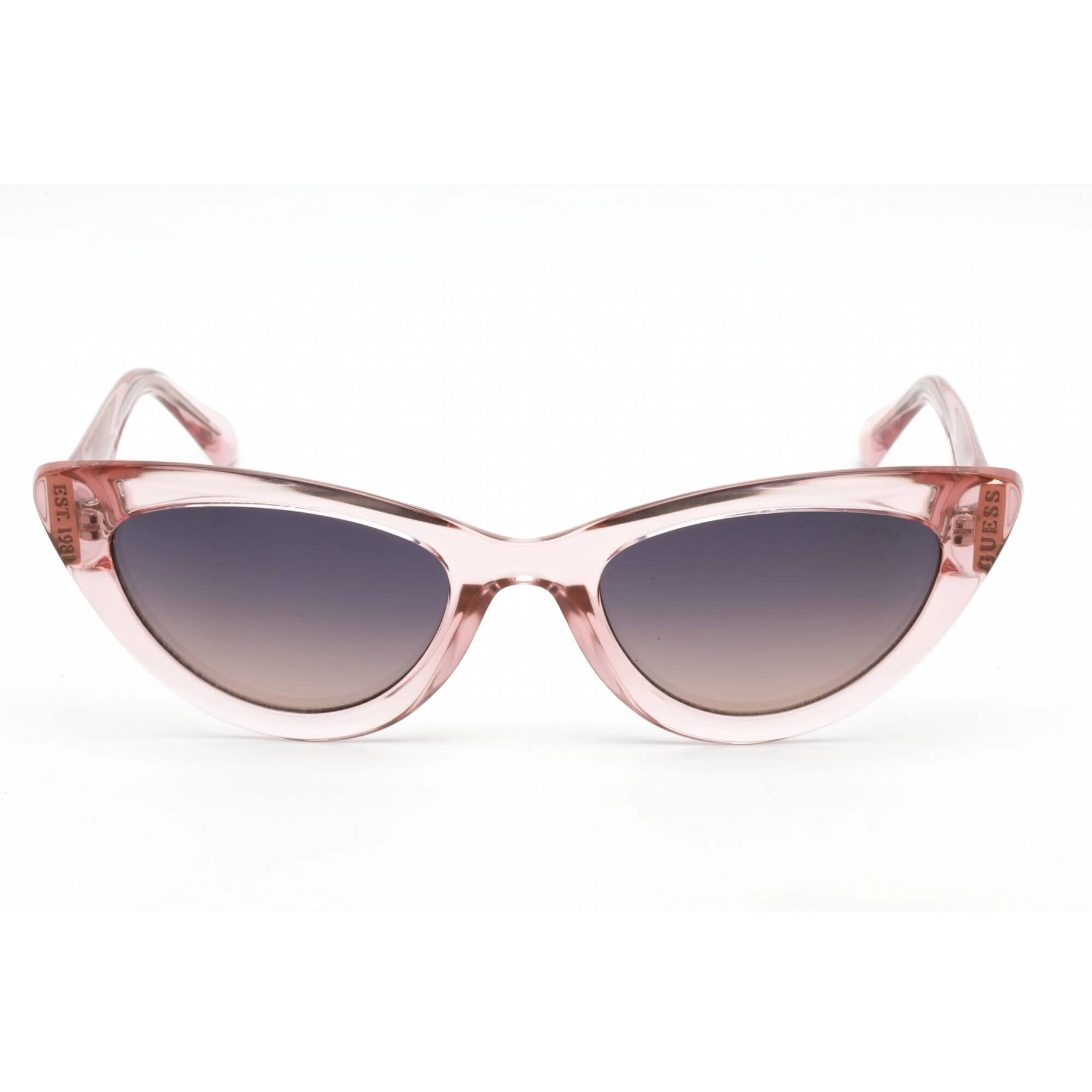 Guess Women's Sunglasses - Shiny Pink Cat Eye Full Rim Frame Smoke Lens | GU7811 72B