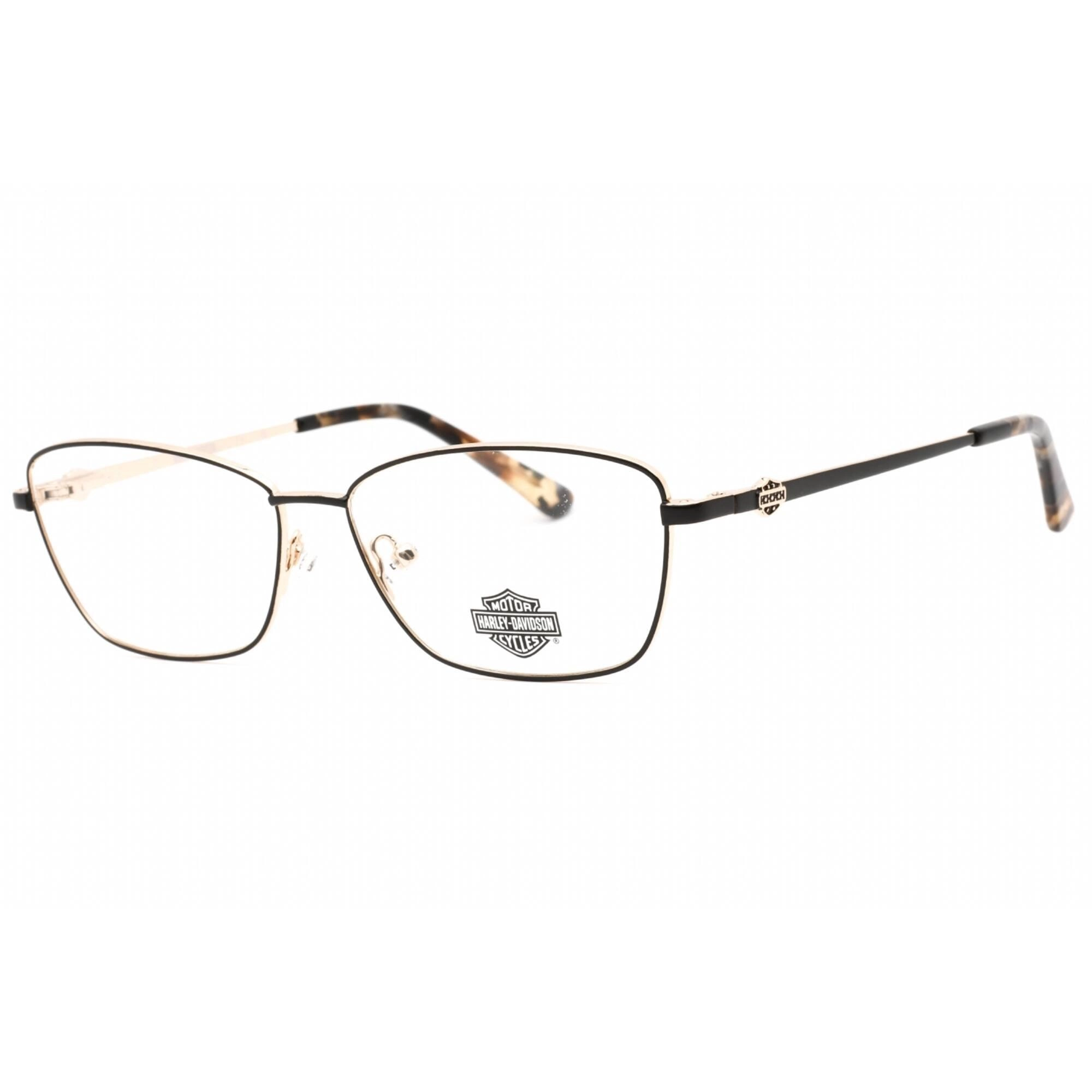 Harley Davidson Women's Eyeglasses - Matte Black Metal Cat Eye Frame | HD0560 002