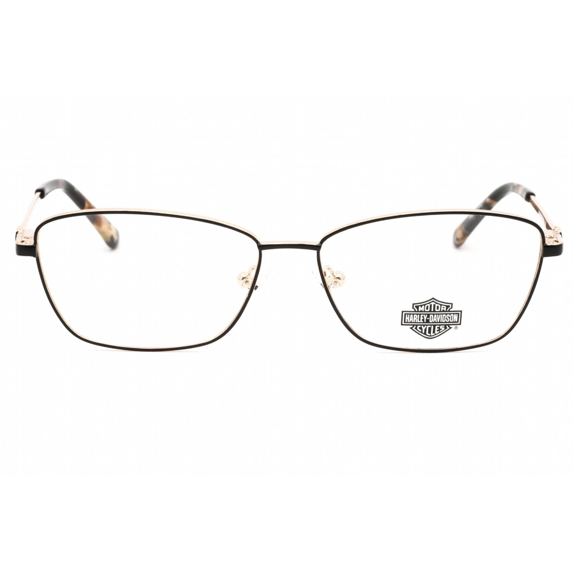 Harley Davidson Women's Eyeglasses - Matte Black Metal Cat Eye Frame | HD0560 002
