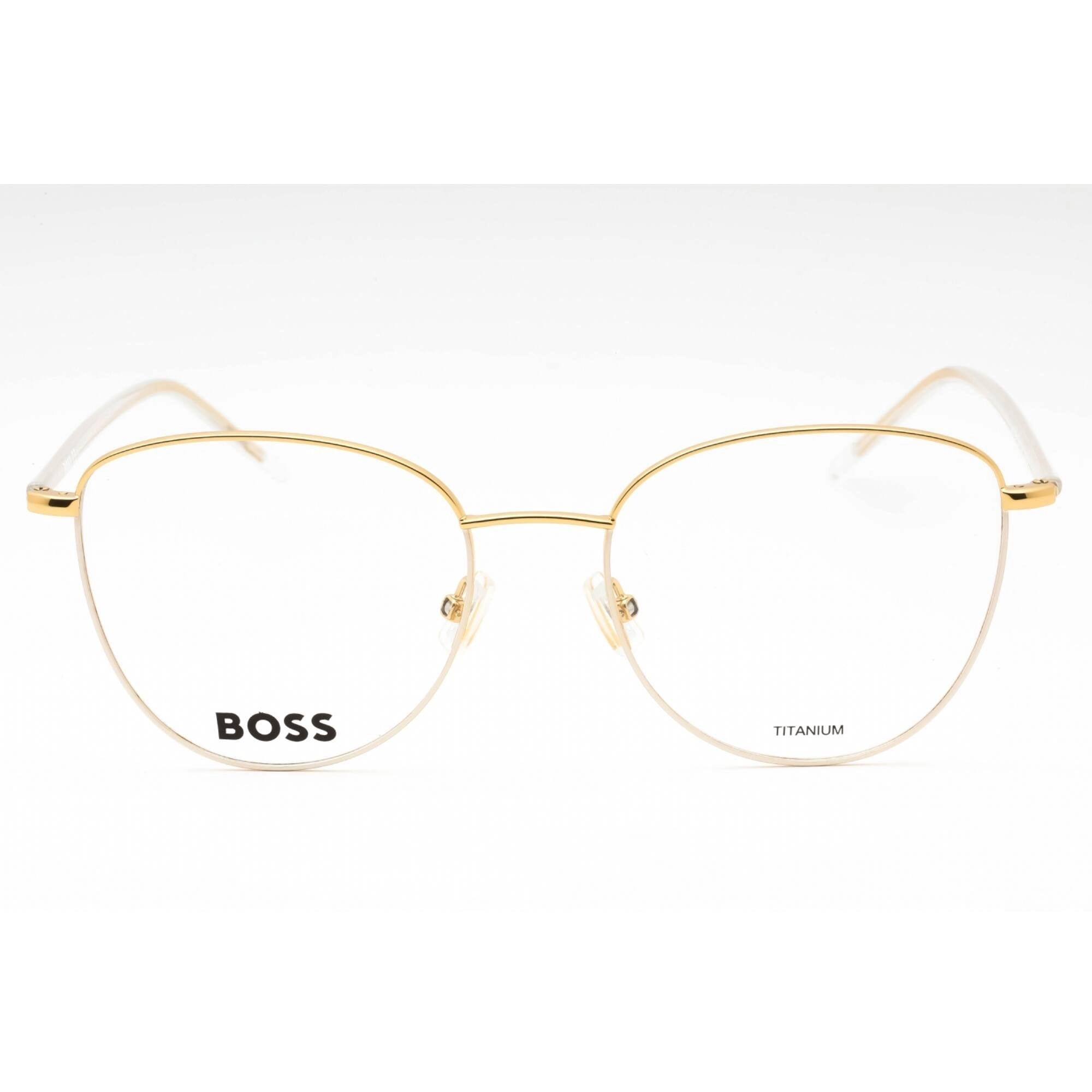 Hugo Boss Women's Eyeglasses - Gold Ivory Metal Cat Eye Frame | BOSS 1338 0Y3R 00