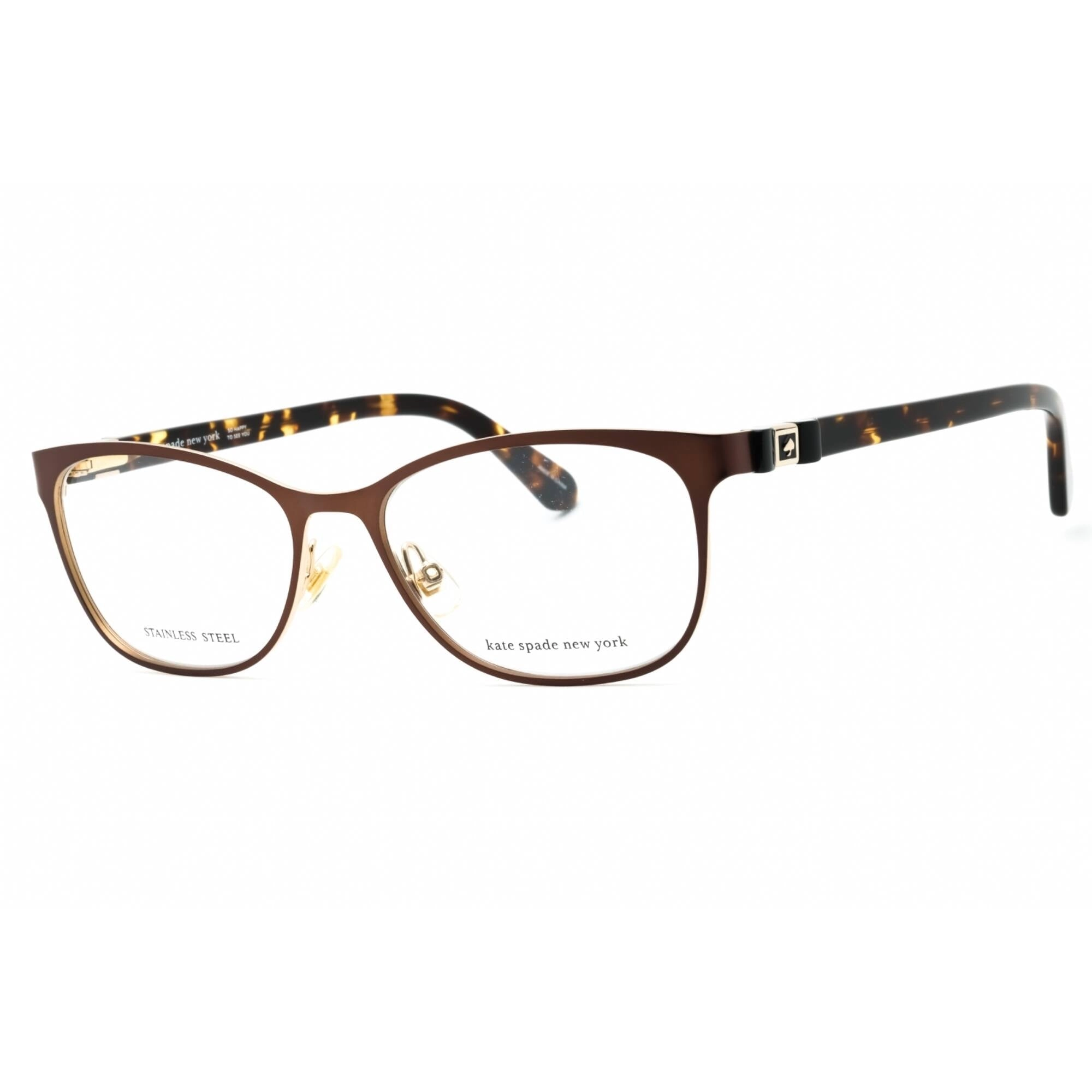 Kate Spade Women's Eyeglasses - Brown Metal Rectangular Full Rim Frame | Jonae 009Q 00
