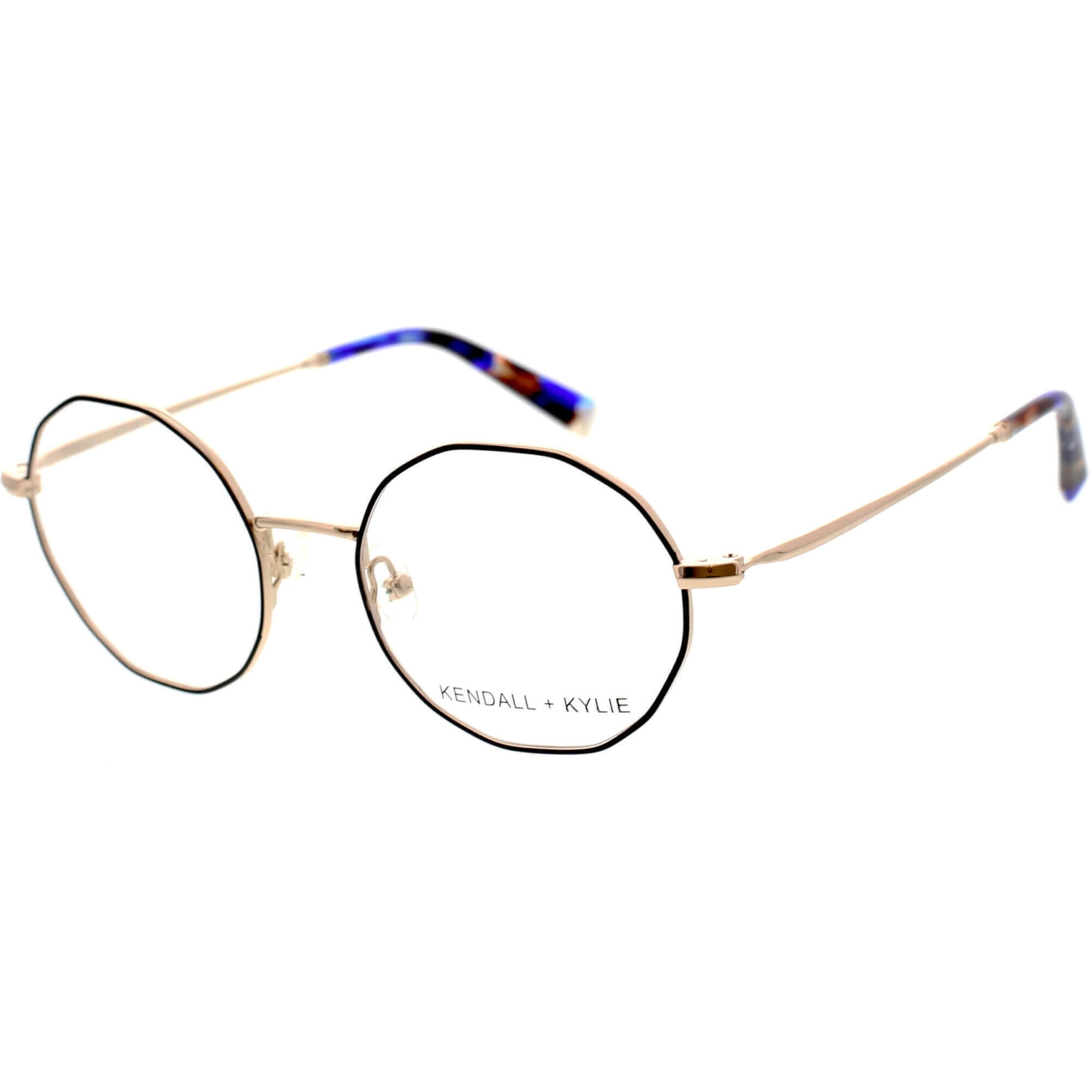 Kendall   Kylie Women's Eyeglasses - Black/Gold Geometric Frame | KKO197 ELENA 001