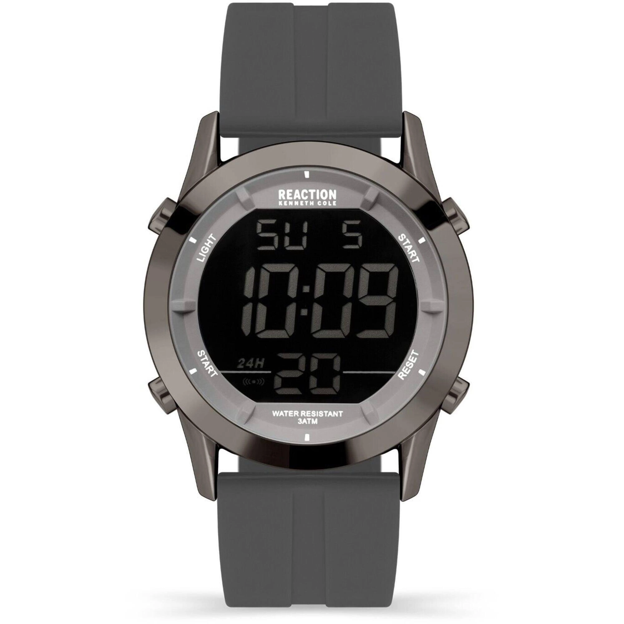 Kenneth Cole Reaction Men's Digital Watch - Black Dial Grey Strap | KRWGP2178304