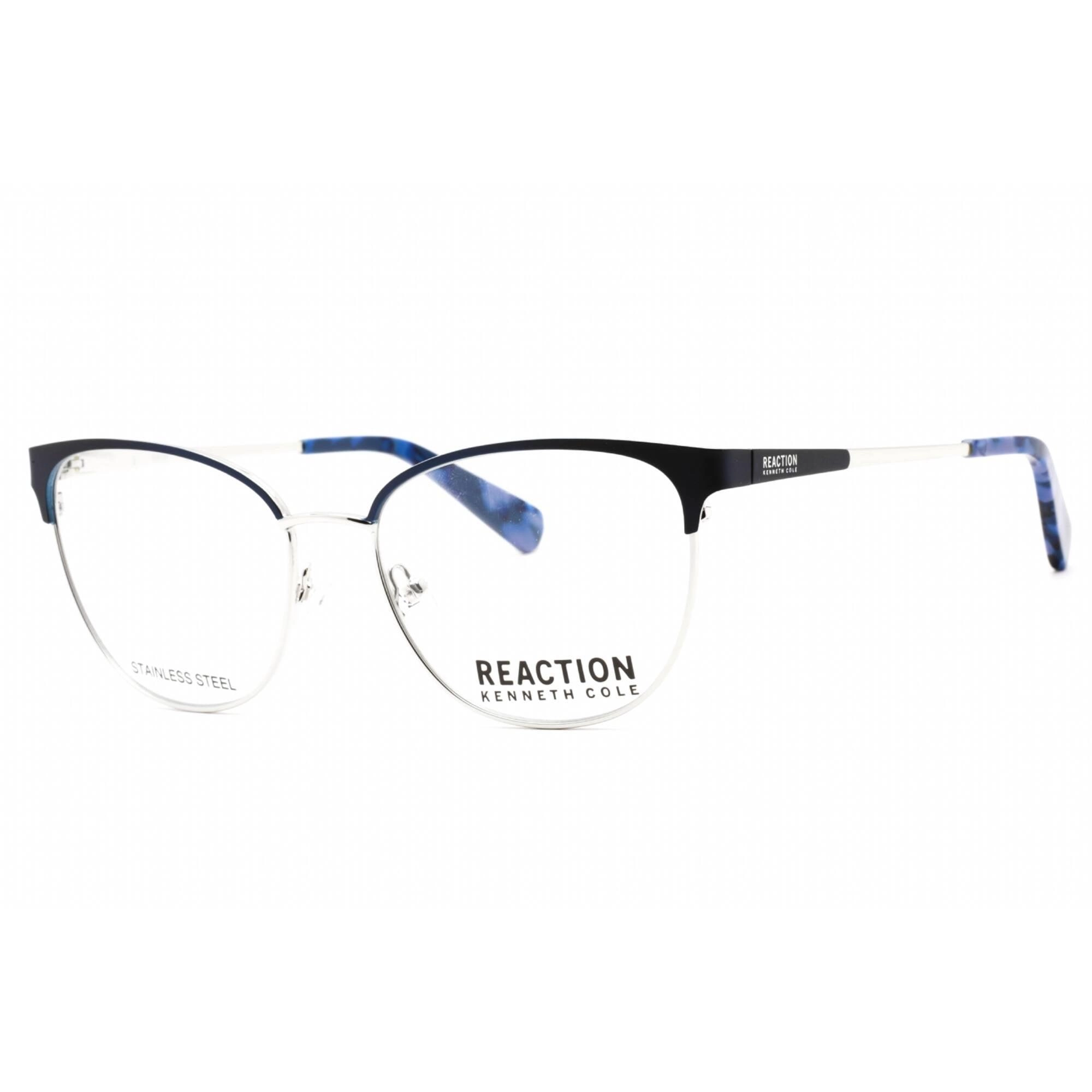 Kenneth Cole Reaction Women's Eyeglasses - Matte Blue Metal Rectangular | KC0877 091
