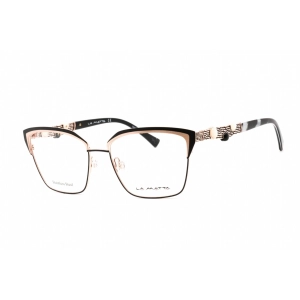 La Matta Women's Eyeglasses - Full Rim Cat Eye Black/Gold Metal Frame | LMV3305 C2