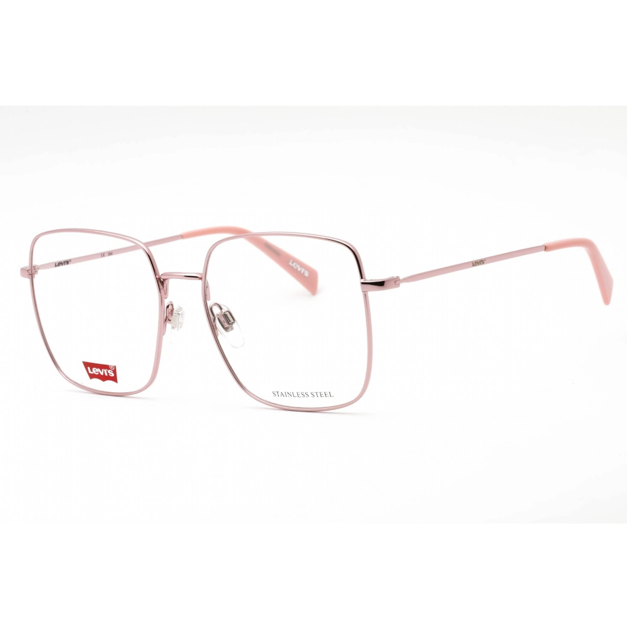 Levi's Women's Eyeglasses - Pink Metal Square Full Rim Frame | LV 1010 035J 00