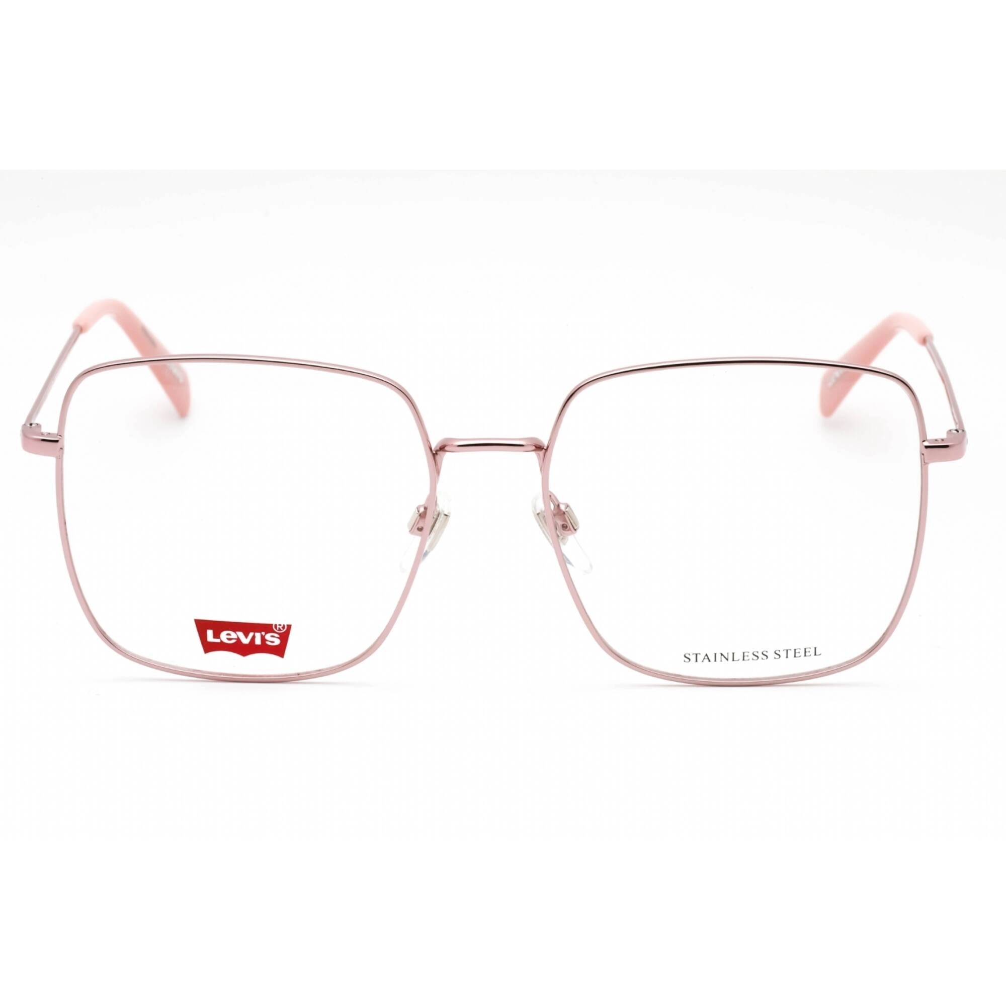 Levi's Women's Eyeglasses - Pink Metal Square Full Rim Frame | LV 1010 035J 00