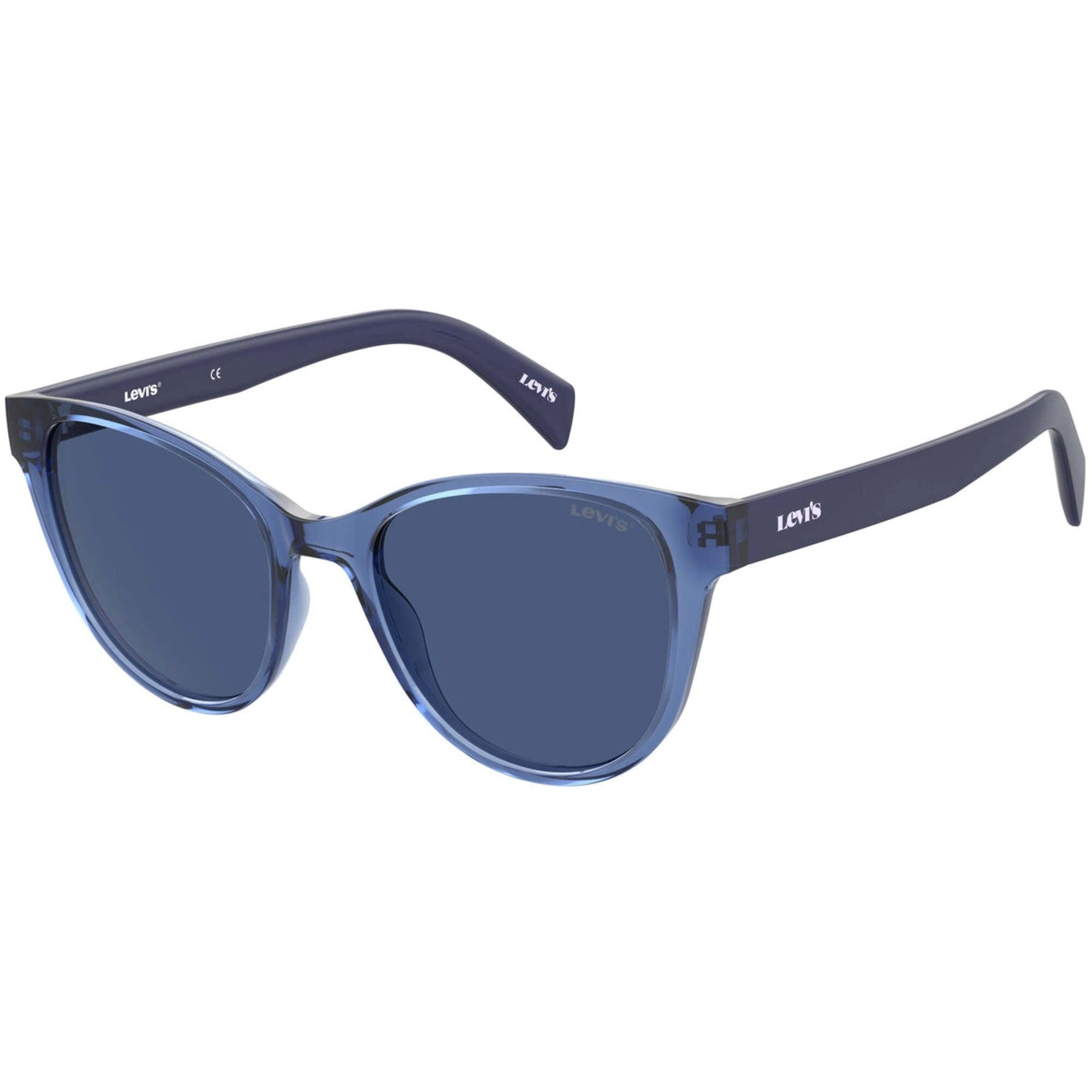 Levi's Women's Sunglasses - Blue Plastic Cat Eye Frame | LEVI LV 1014/S 0PJP/KU