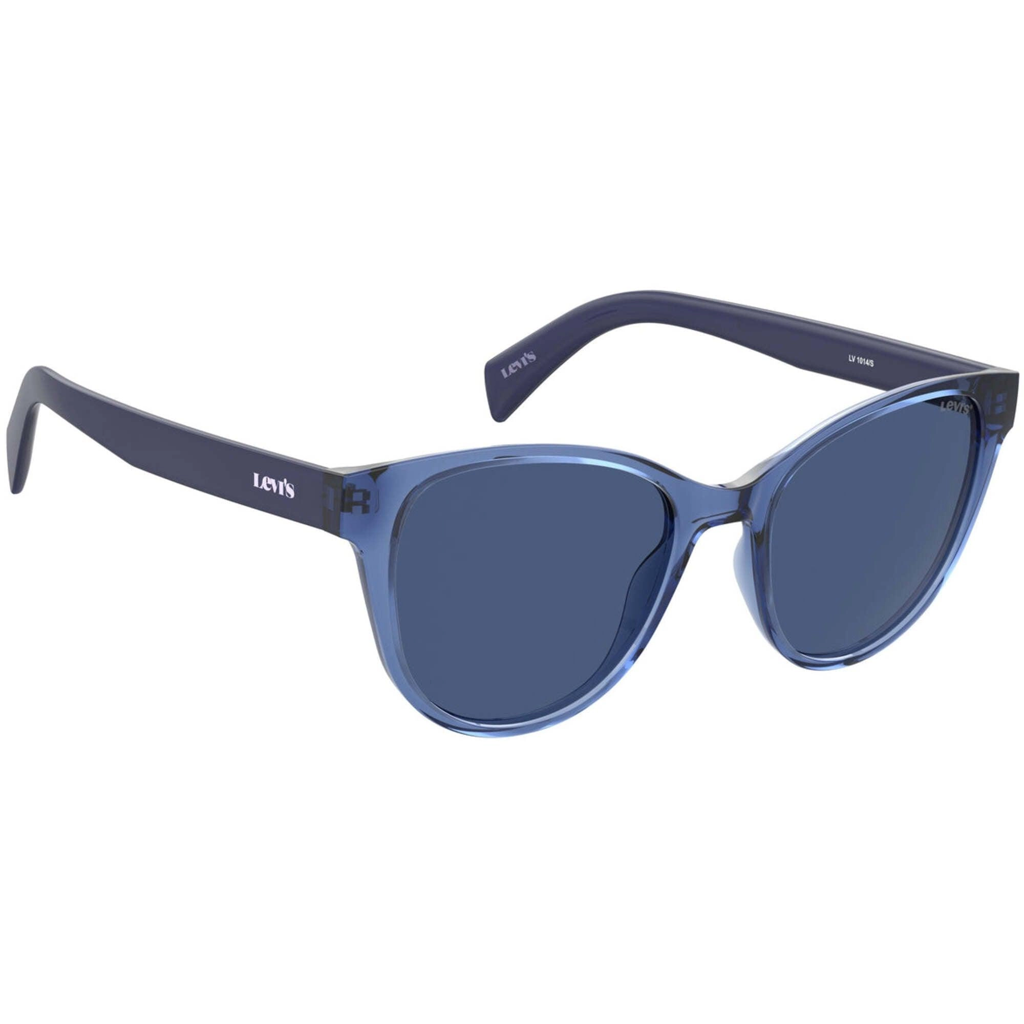 Levi's Women's Sunglasses - Blue Plastic Cat Eye Frame | LEVI LV 1014/S 0PJP/KU