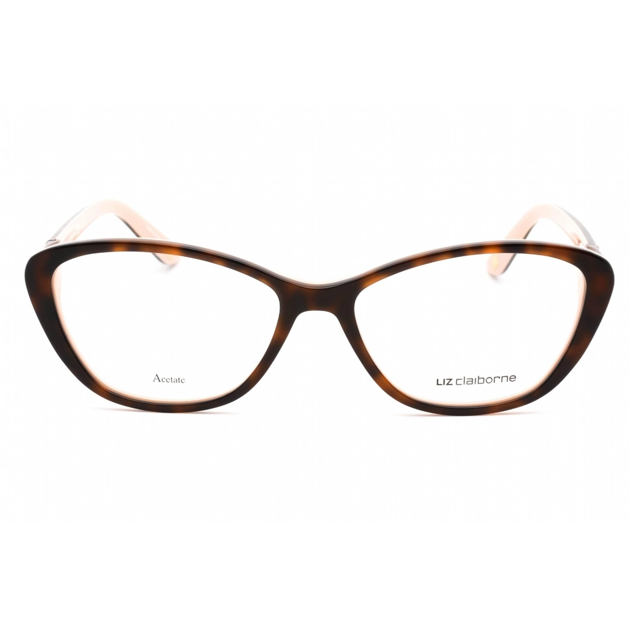 Liz Claiborne Women's Eyeglasses - Havana Peach Full Rim Cat Eye Frame | L 458 0HMV 00