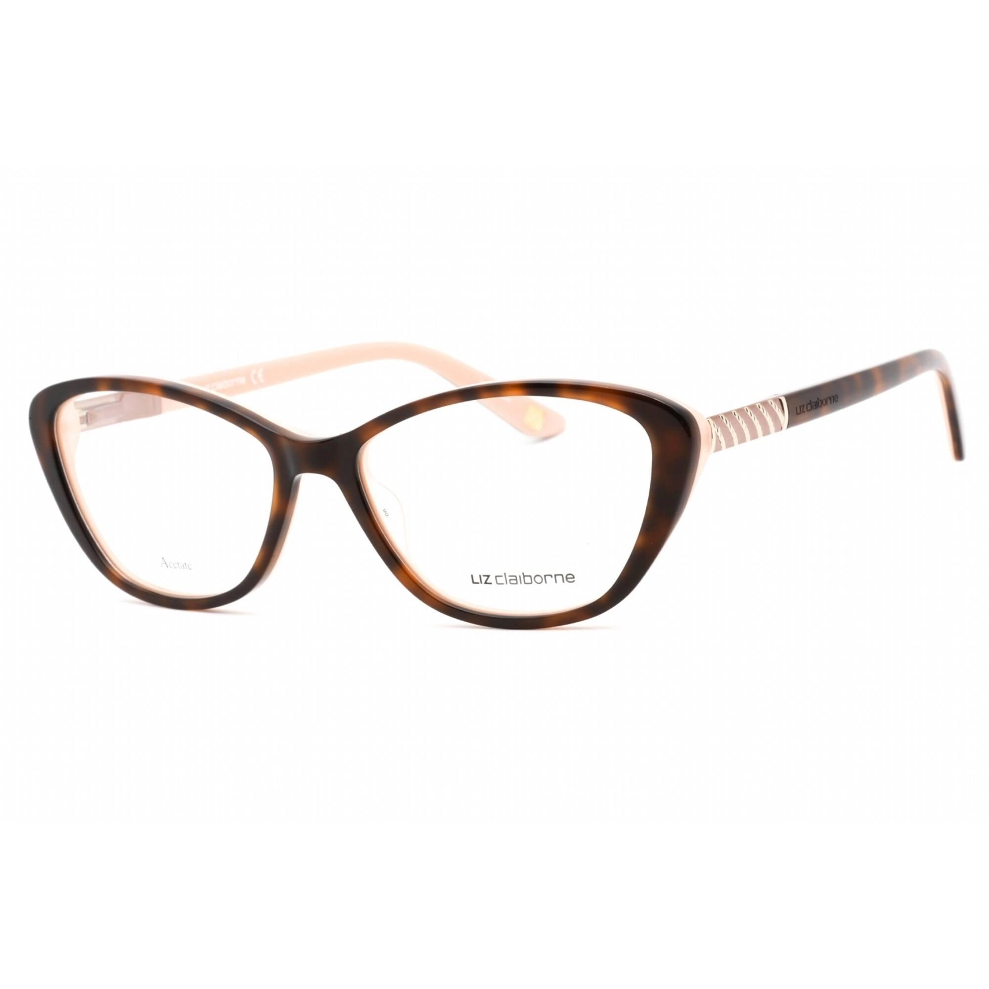Liz Claiborne Women's Eyeglasses - Havana Peach Full Rim Cat Eye Frame | L 458 0HMV 00