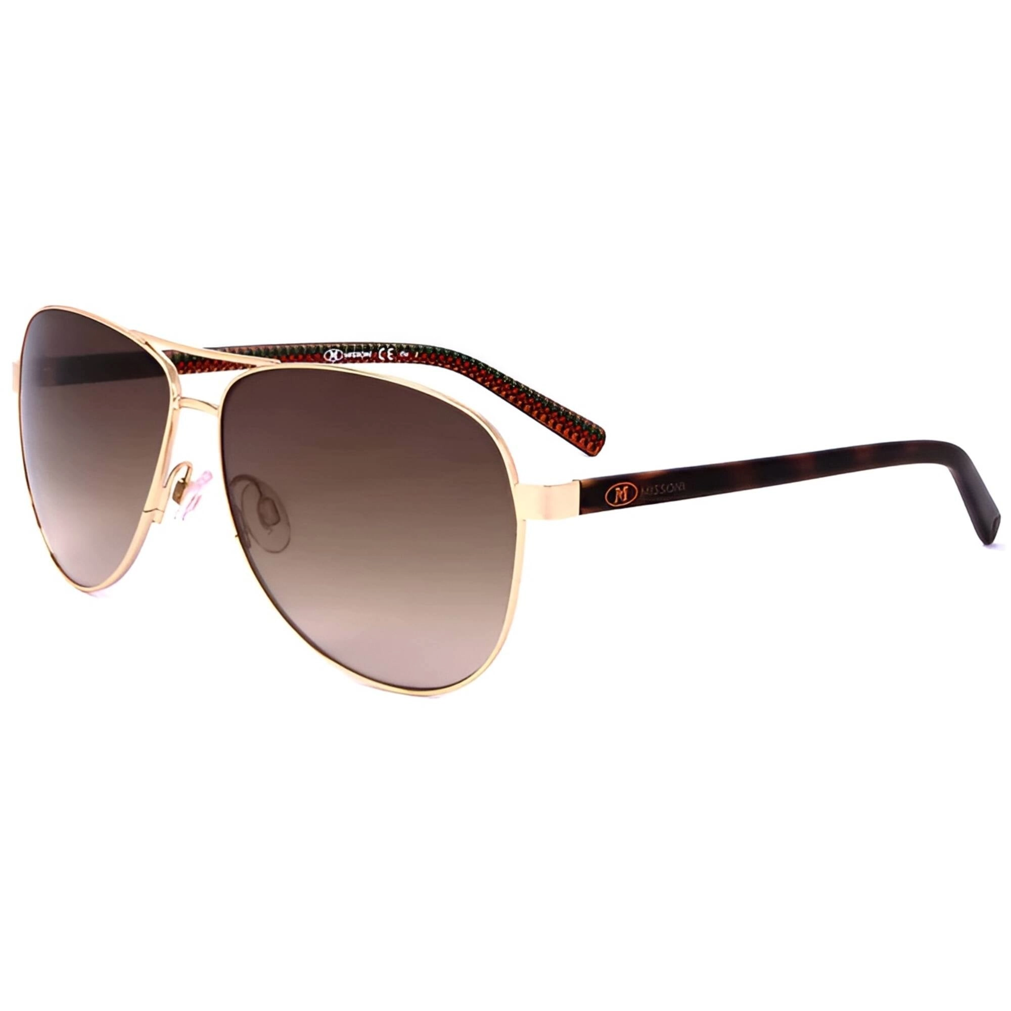 M Missoni Women's Sunglasses - Gold Havana Metal Aviator Frame | MMI 0002/S 006J/HA
