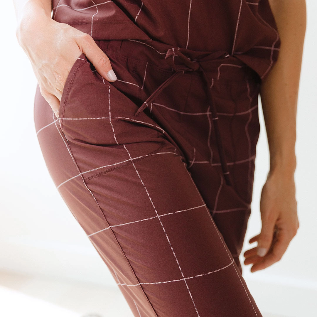 Maroon Windowpane Jetsetters
