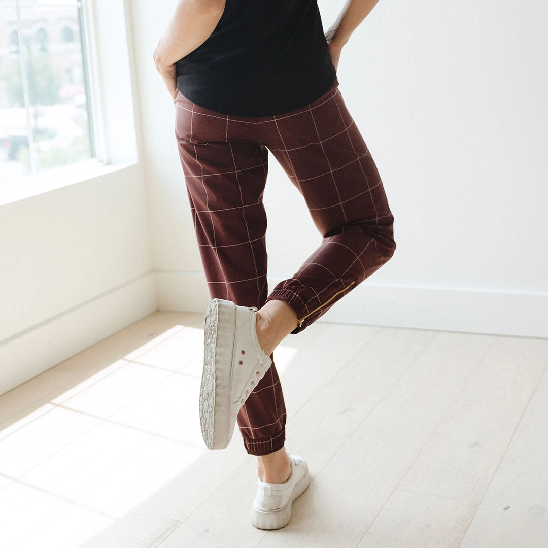Maroon Windowpane Jetsetters